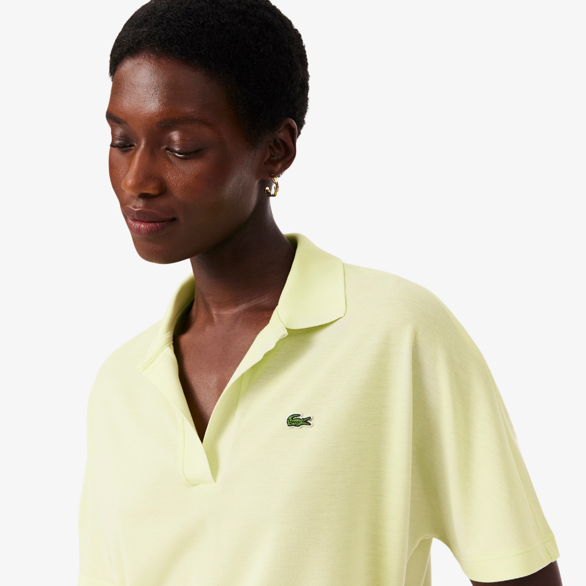Εικόνα της Γυναικεία Fluid Piqué Polo Μπλούζα Relaxed Fit 