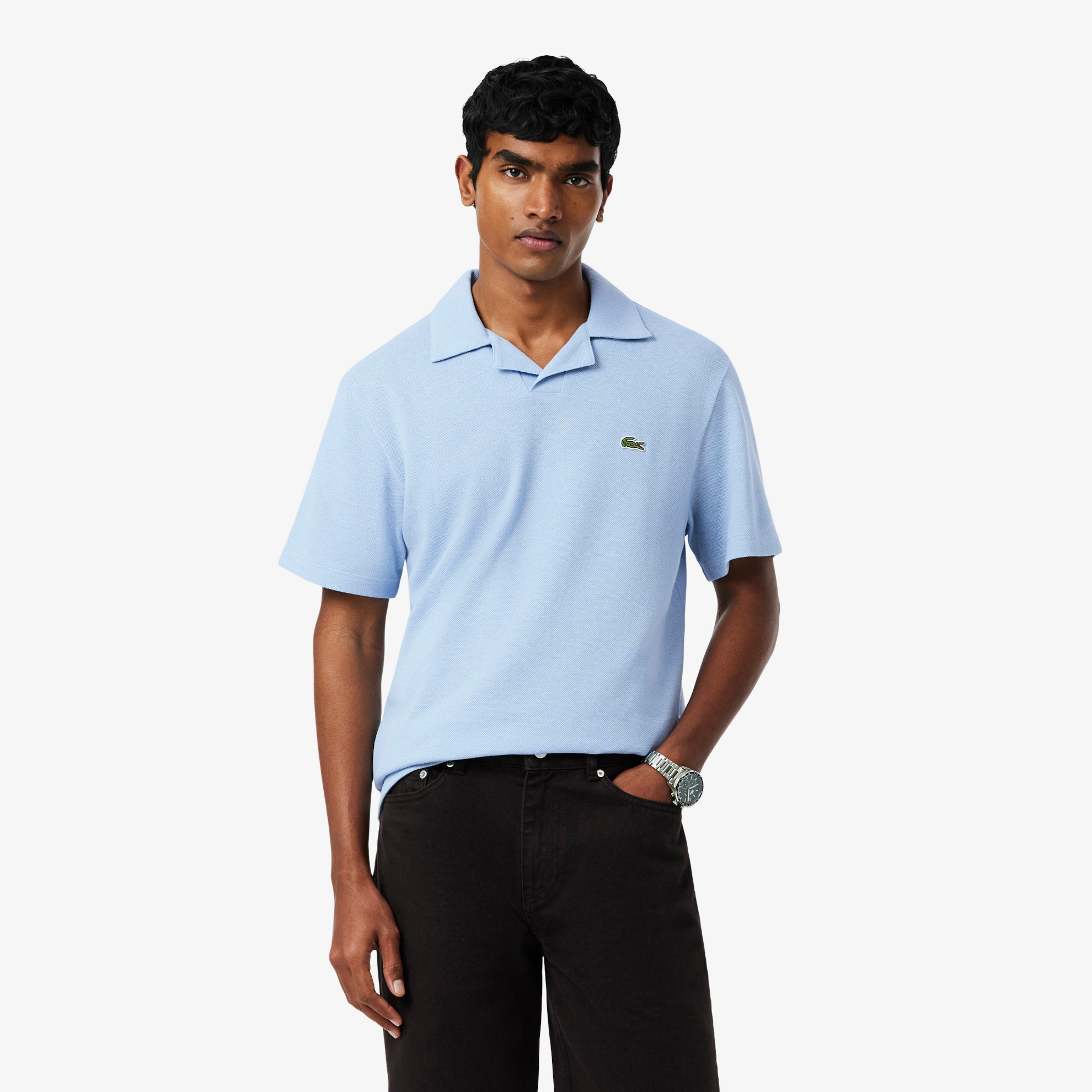 Εικόνα της Ανδρική Cotton-Linen Polo Μπλούζα Classic Fit 