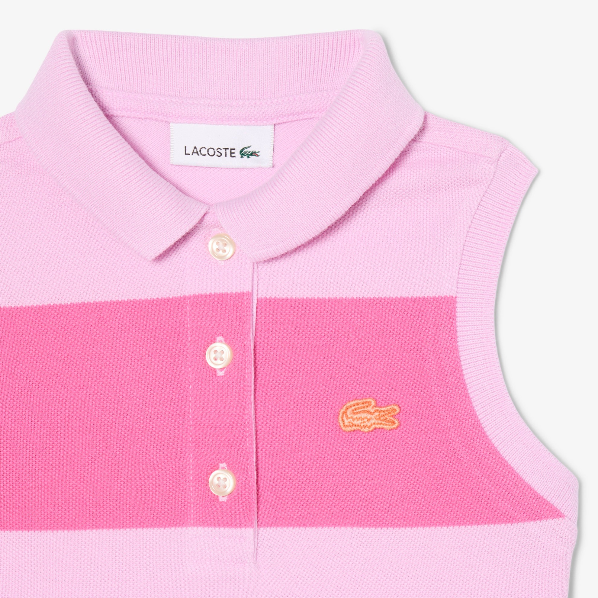 Εικόνα της Παιδικό Αμάνικο Striped Petit Piqué Polo Φόρεμα 