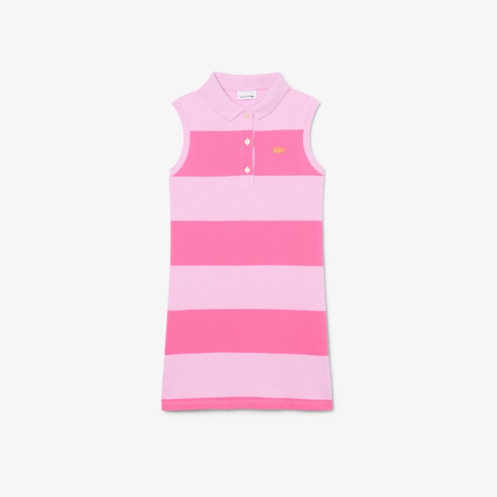 Εικόνα της Παιδικό Αμάνικο Striped Petit Piqué Polo Φόρεμα 