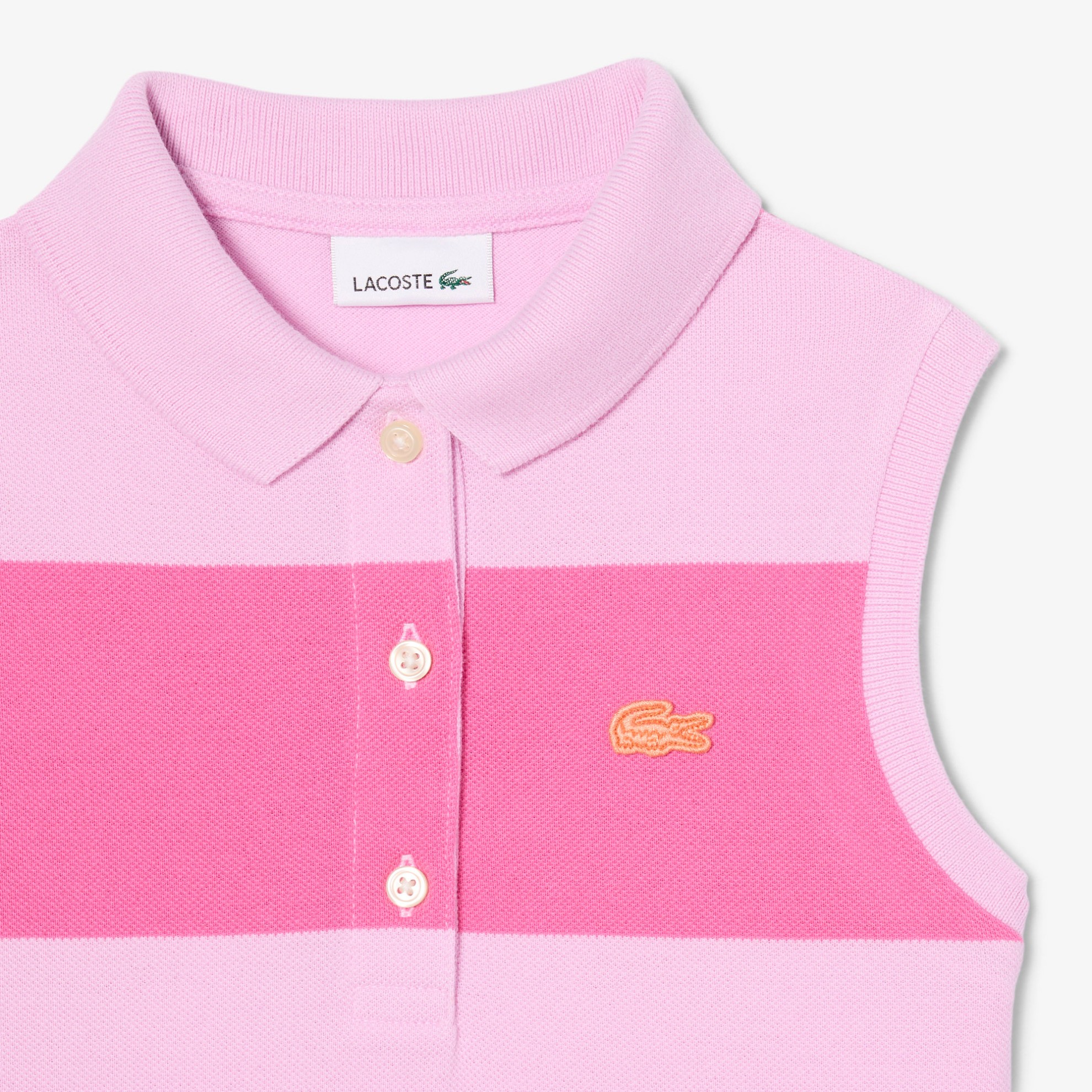 Εικόνα της Παιδικό Αμάνικο Striped Petit Piqué Polo Φόρεμα 