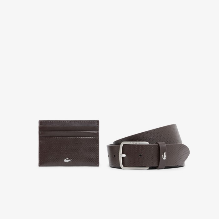 Εικόνα της Ανδρικό Gift Set με Δερμάτινη Ζώνη και Card Holder 