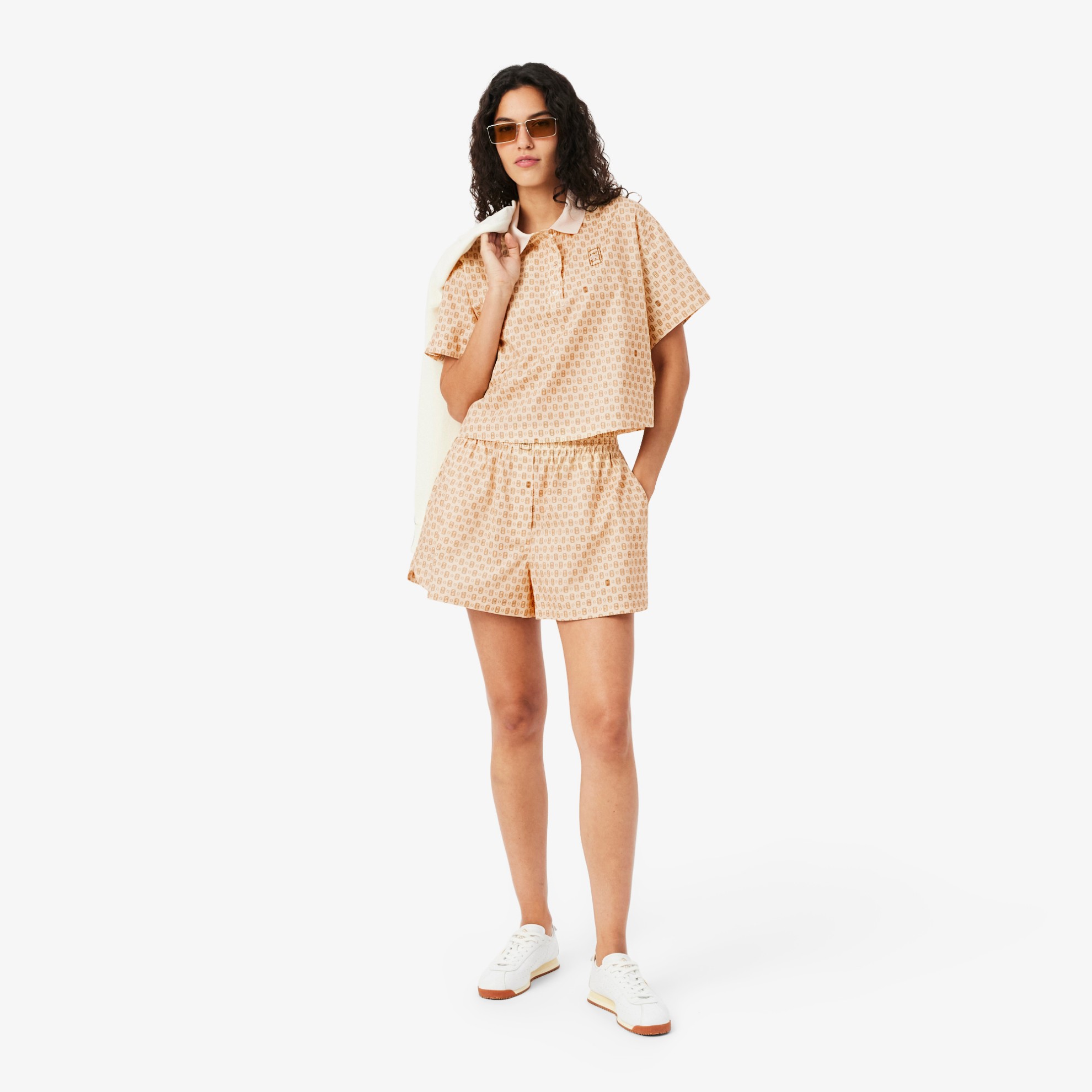 Εικόνα της Γυναικεία Oversized Tennis Print Polo Μπλούζα