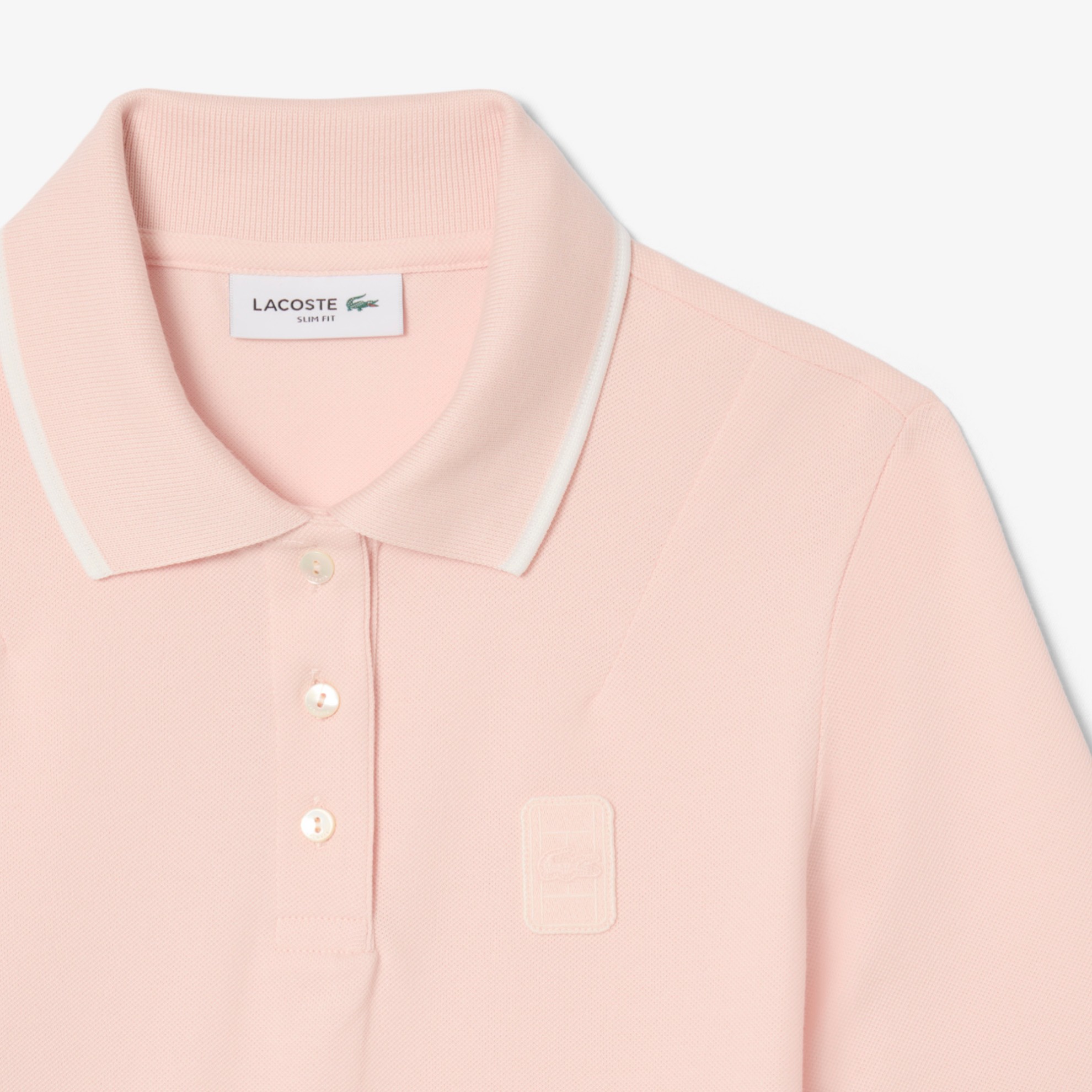Εικόνα της Γυναικεία Two Tone Badge Accent Polo Μπλούζα  Slim Fit 