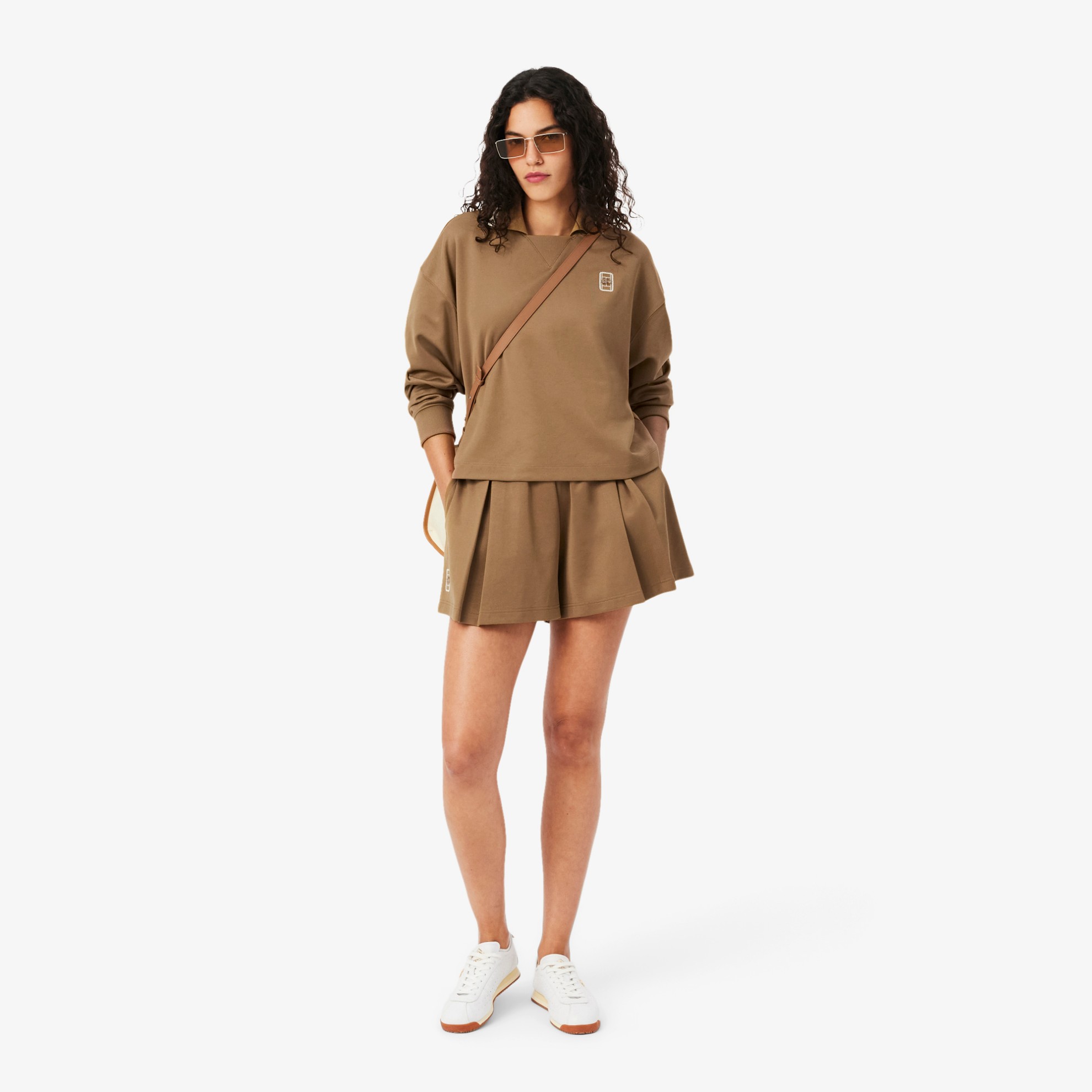 Εικόνα της Γυναικείο Oversized Polo Collar Piqué Φούτερ 