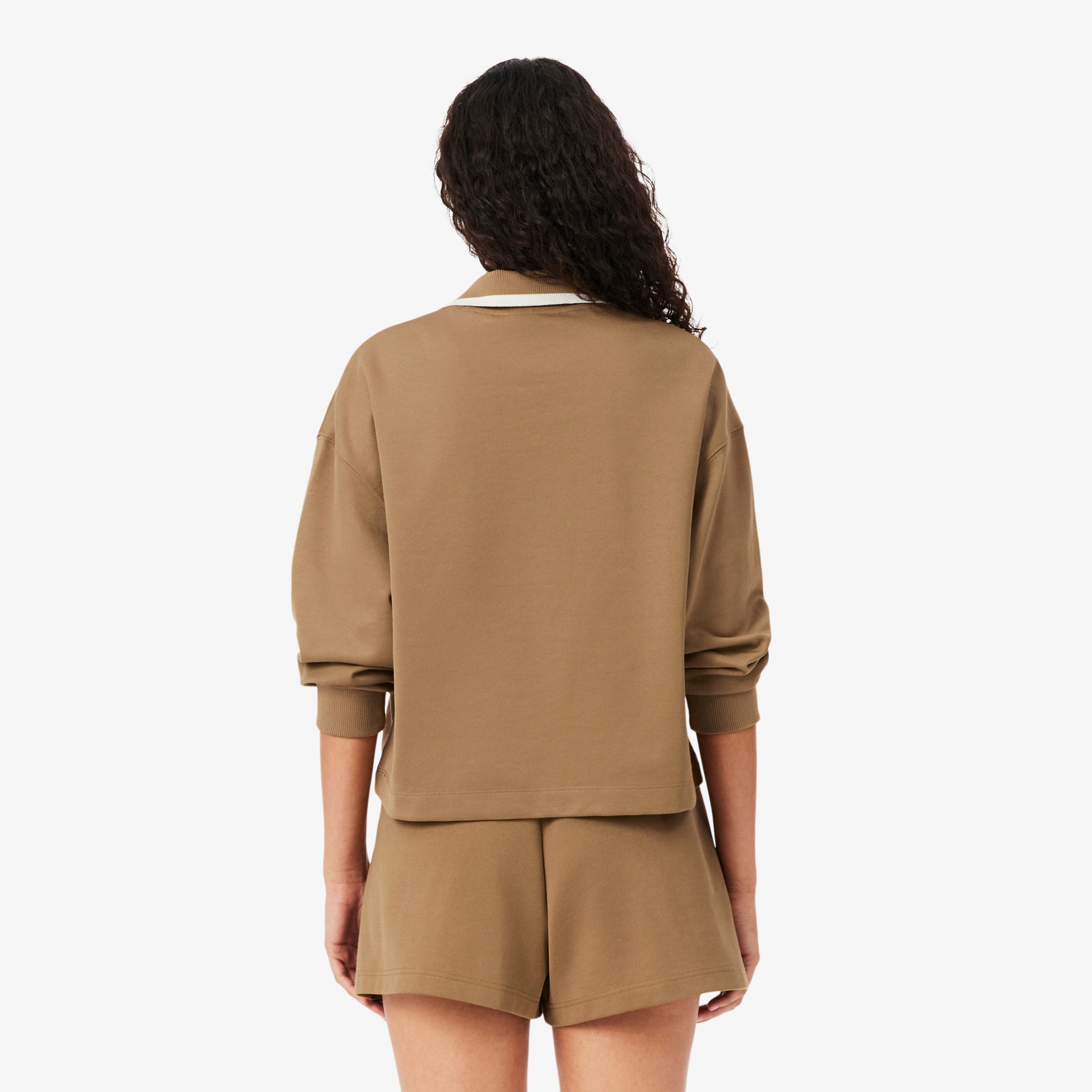 Εικόνα της Γυναικείο Oversized Polo Collar Piqué Φούτερ 