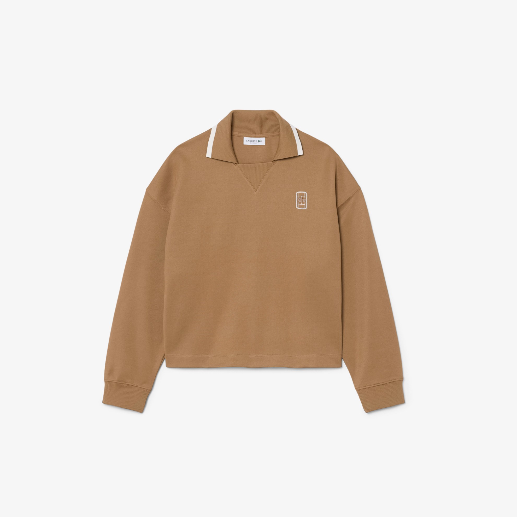 Εικόνα της Γυναικείο Oversized Polo Collar Piqué Φούτερ 