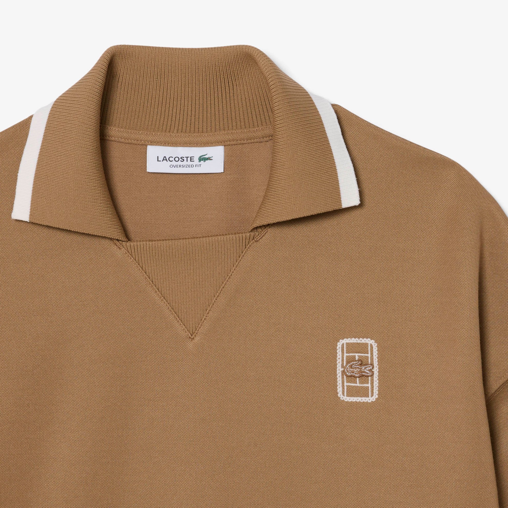 Εικόνα της Γυναικείο Oversized Polo Collar Piqué Φούτερ 