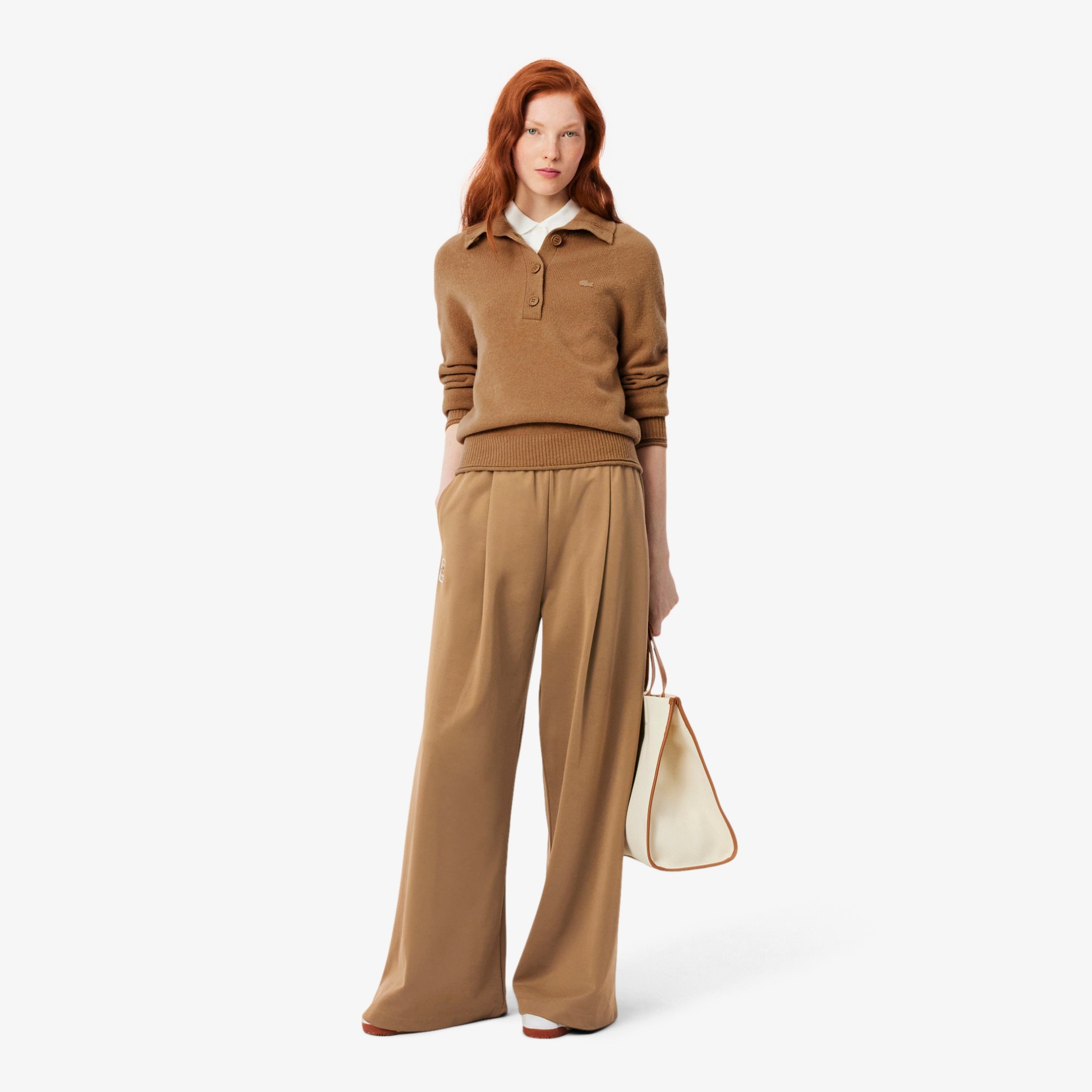 Εικόνα της Γυναικείο Pleat Front Piqué Παντελόνι Φόρμας 