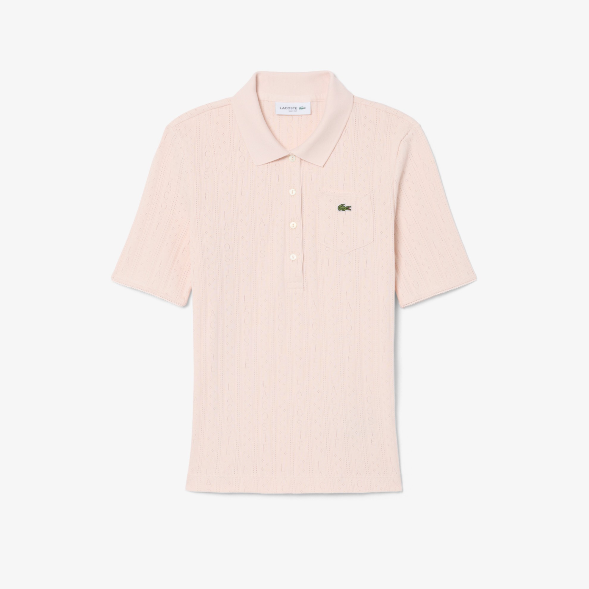 Εικόνα της Γυναικεία Pointelle Knit Polo Μπλούζα Slim Fit 