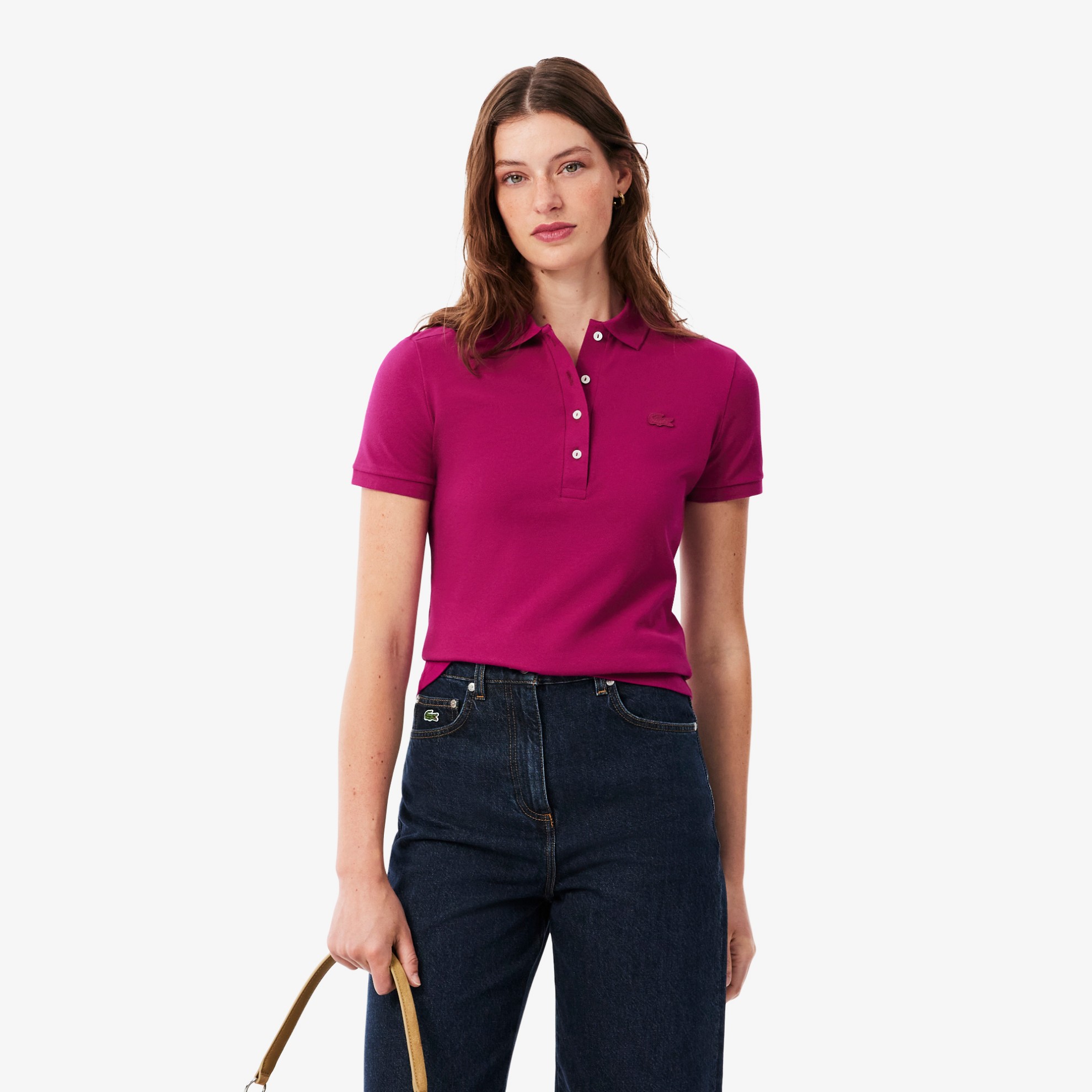 Εικόνα της Γυναικεία Stretch Cotton Piqué Polo Μπλούζα Slim Fit