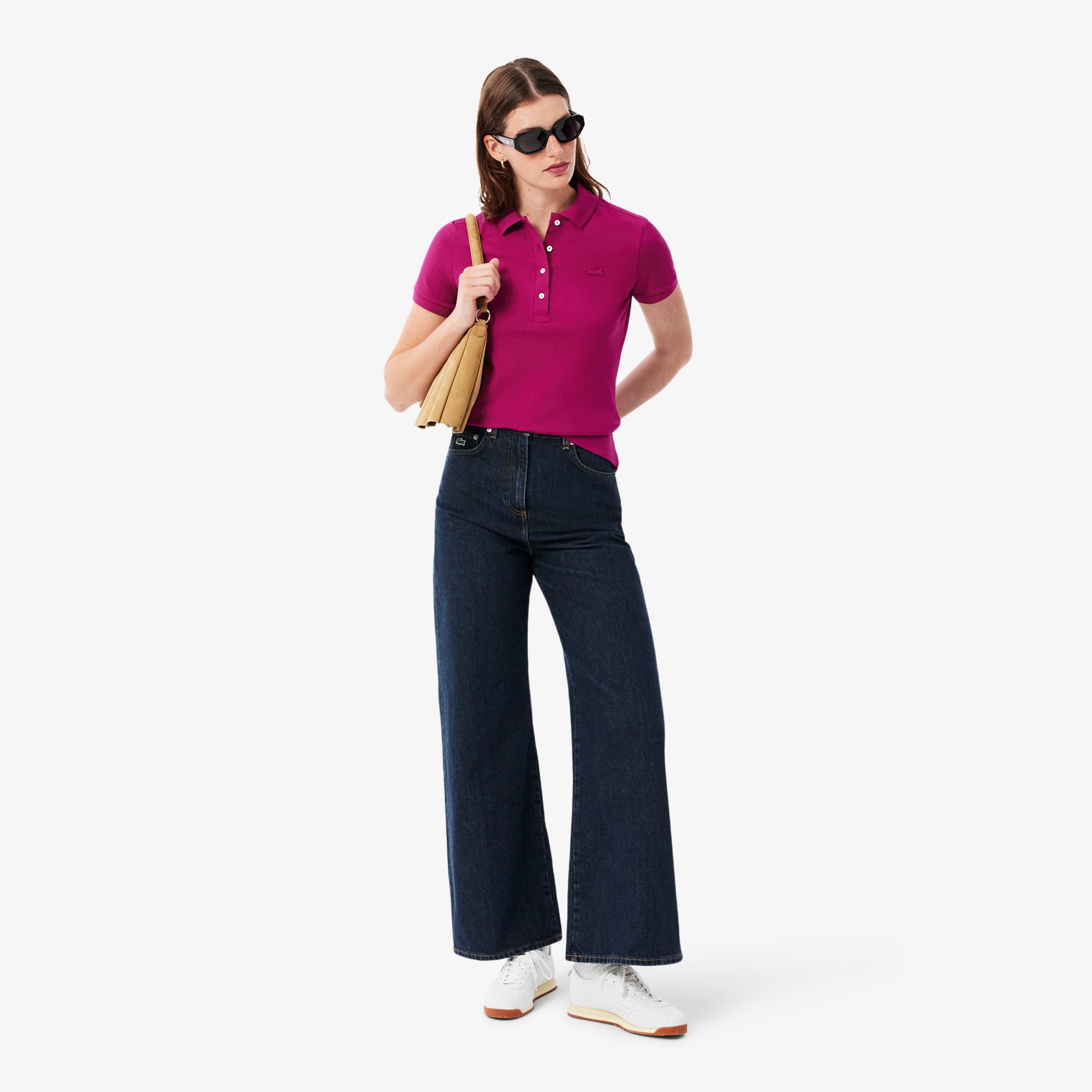 Εικόνα της Γυναικεία Stretch Cotton Piqué Polo Μπλούζα Slim Fit