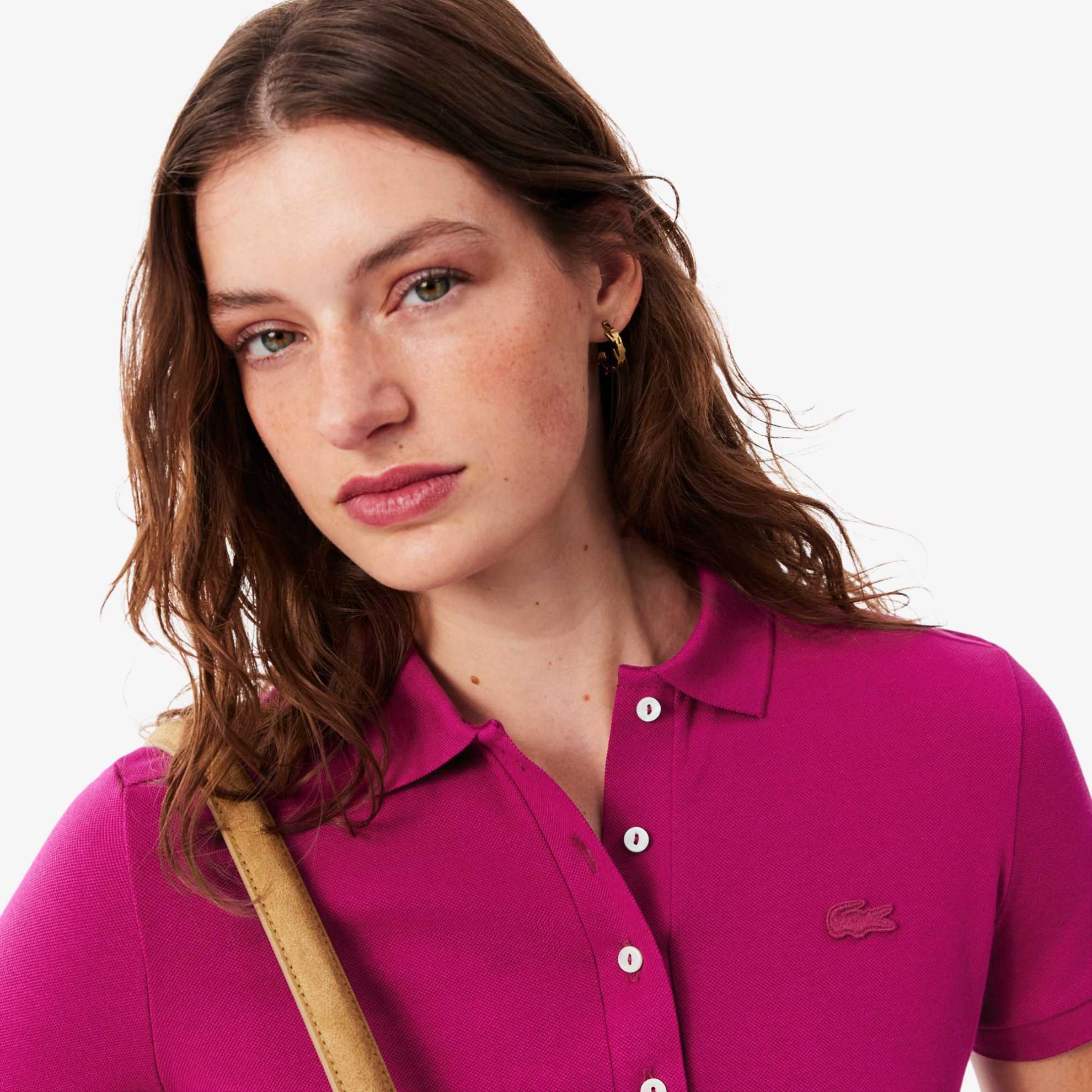Εικόνα της Γυναικεία Stretch Cotton Piqué Polo Μπλούζα Slim Fit