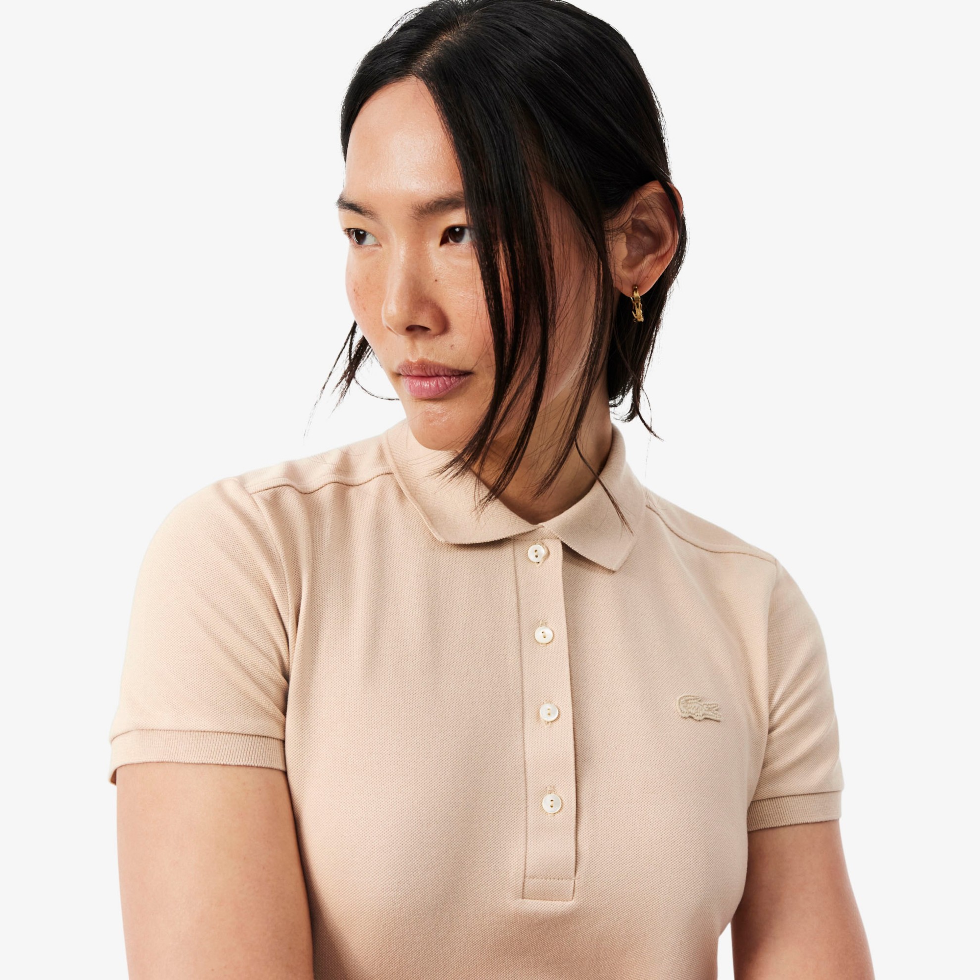Εικόνα της Γυναικεία Stretch Cotton Piqué Polo Μπλούζα Slim Fit