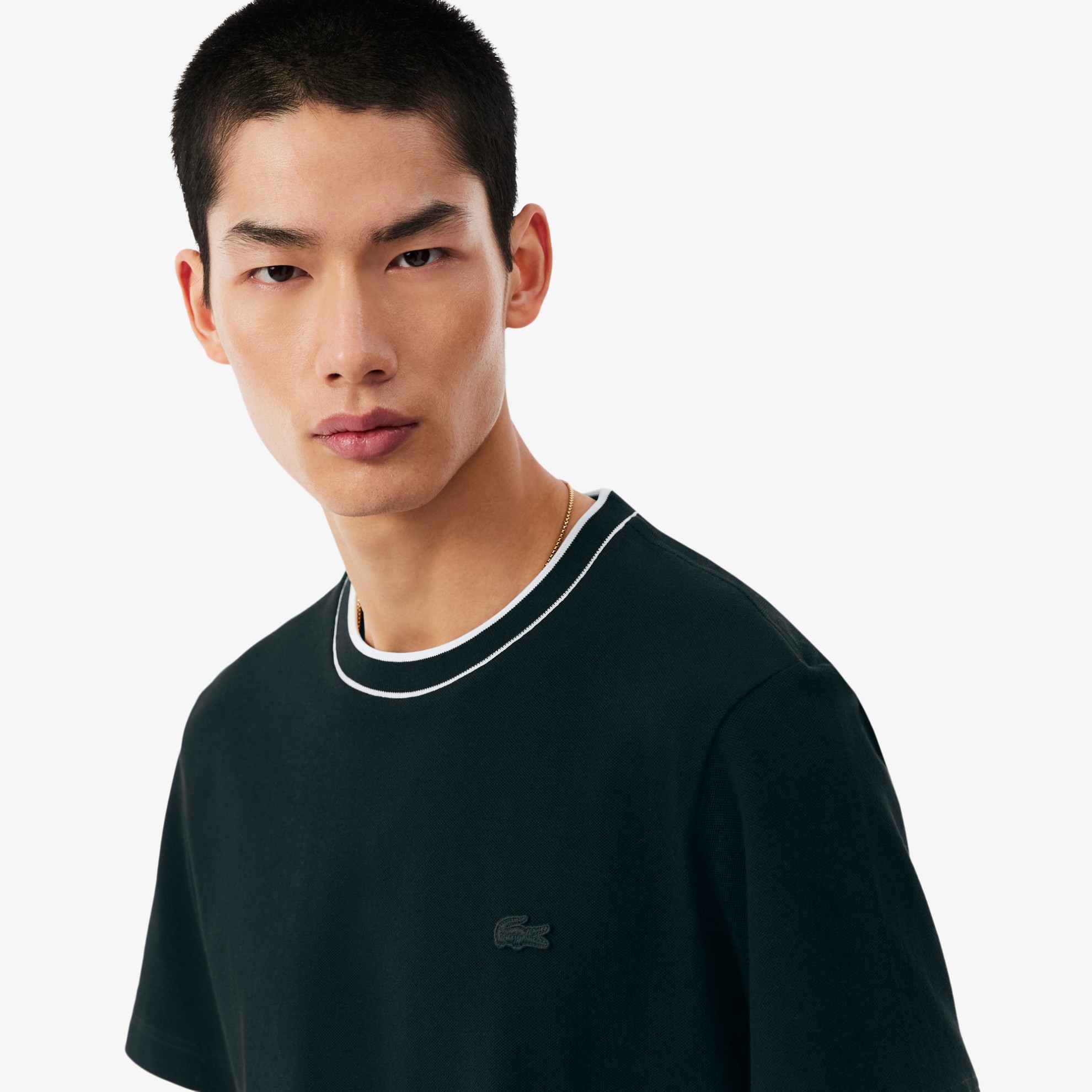 Εικόνα της Ανδρικό Stretch Piqué Stripe Collar T-Shirt