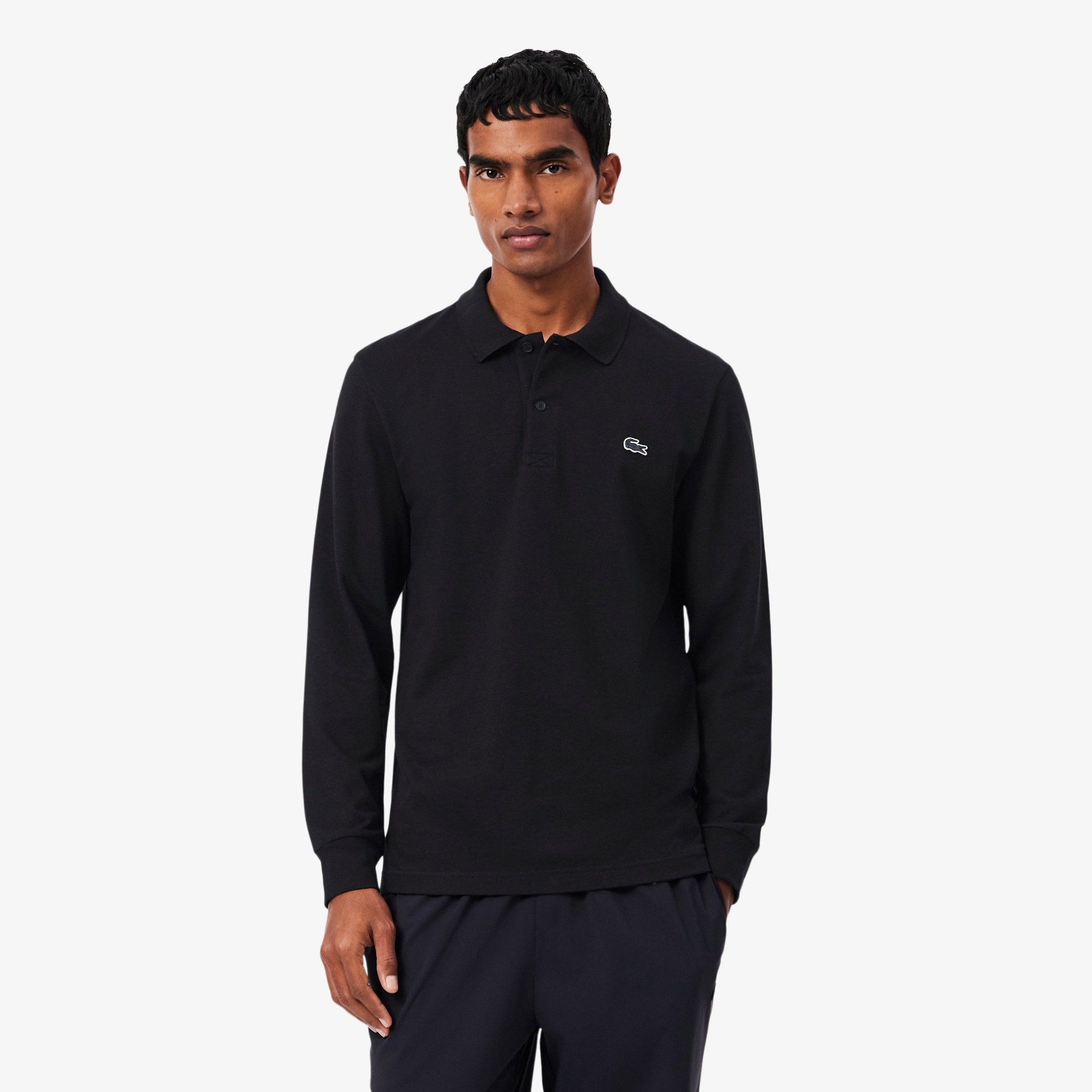 Εικόνα της Ανδρική Μακρυμάνικη Cotton Blend Polo Μπλούζα Regular Fit 