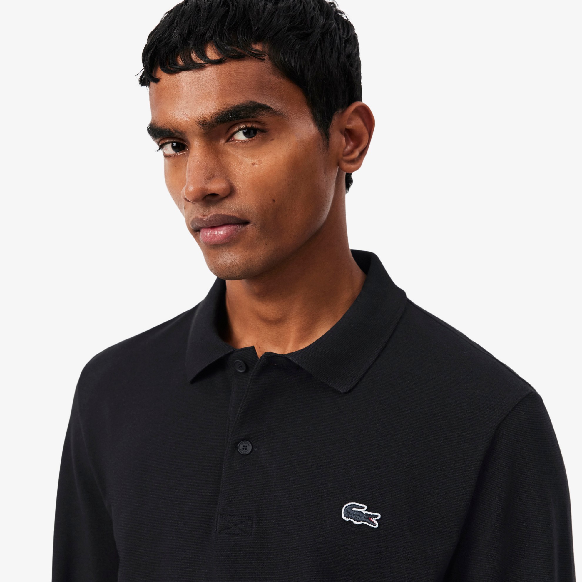 Εικόνα της Ανδρική Μακρυμάνικη Cotton Blend Polo Μπλούζα Regular Fit 