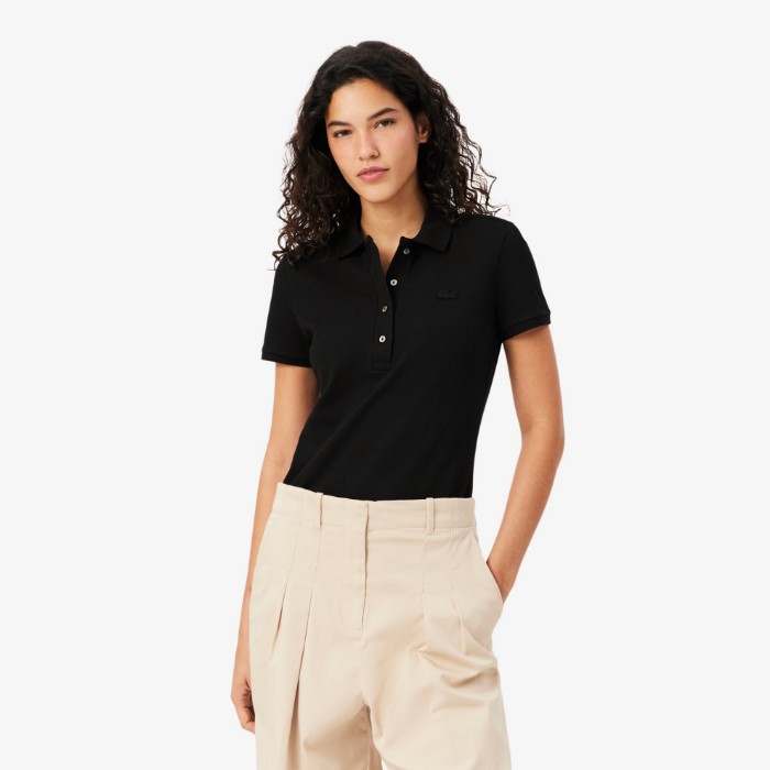 Εικόνα της Γυναικεία Stretch Cotton Piqué Polo Μπλούζα Slim Fit