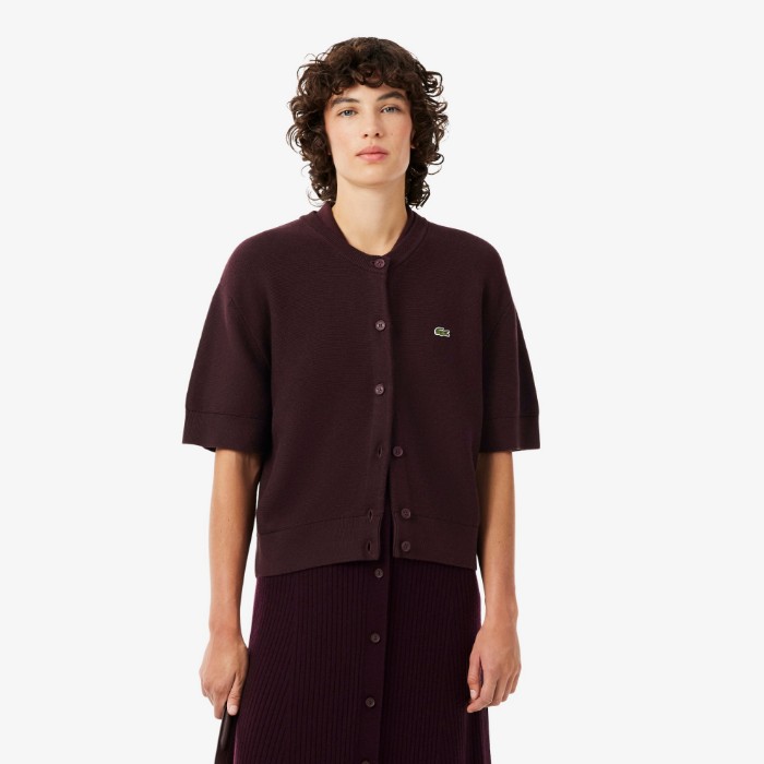 Εικόνα της Γυναικείο Cotton and Wool Blend Moss Stitch Cardigan
