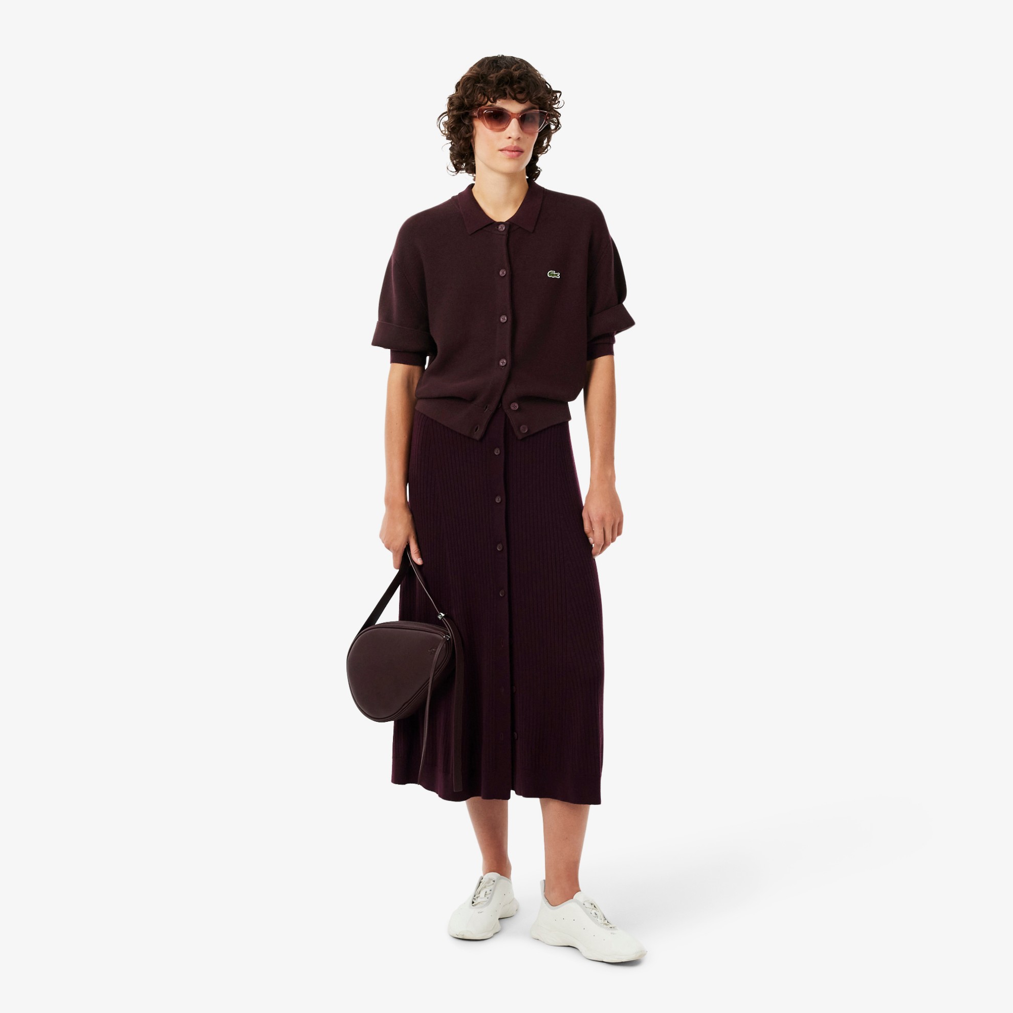 Εικόνα της Γυναικείο Cotton and Wool Blend Moss Stitch Cardigan
