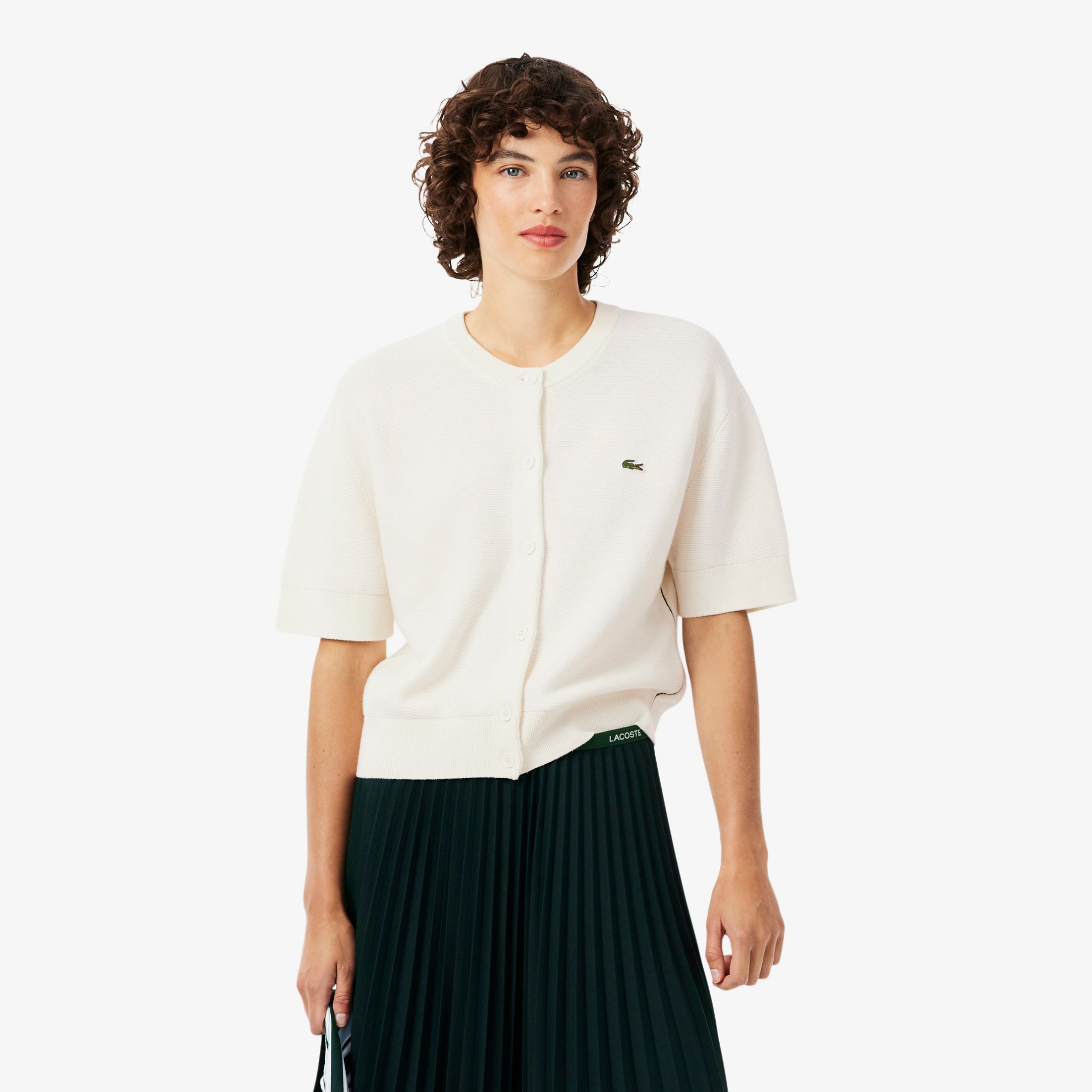 Εικόνα της Γυναικείο Cotton and Wool Blend Moss Stitch Cardigan