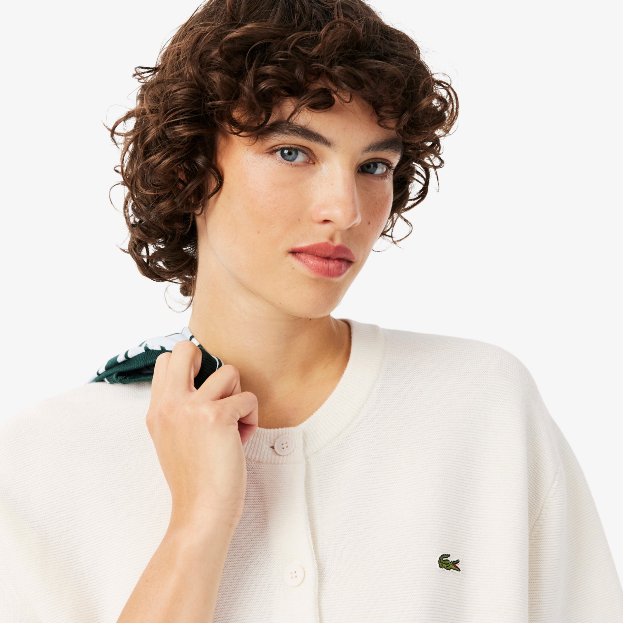 Εικόνα της Γυναικείο Cotton and Wool Blend Moss Stitch Cardigan