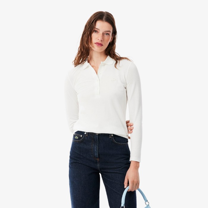 Εικόνα της Γυναικεία Stretch Piqué Lacoste Polo Μπλούζα Slim fit