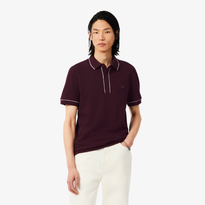 Εικόνα της Smart Paris Stretch Cotton Contrast Trim Polo Μπλούζα