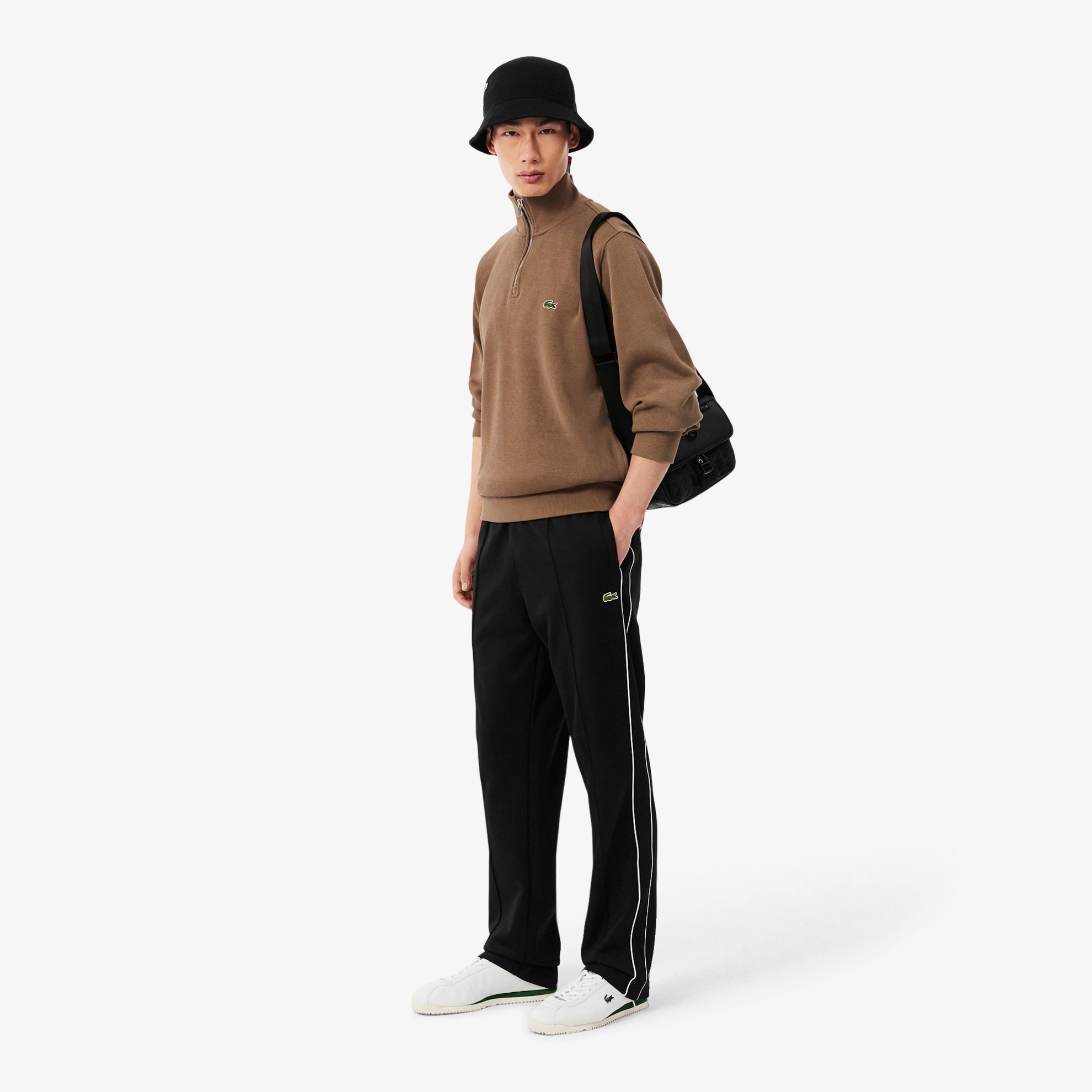 Εικόνα της Ανδρικό Zippered Stand-Up Collar Βαμβακερό Φούτερ