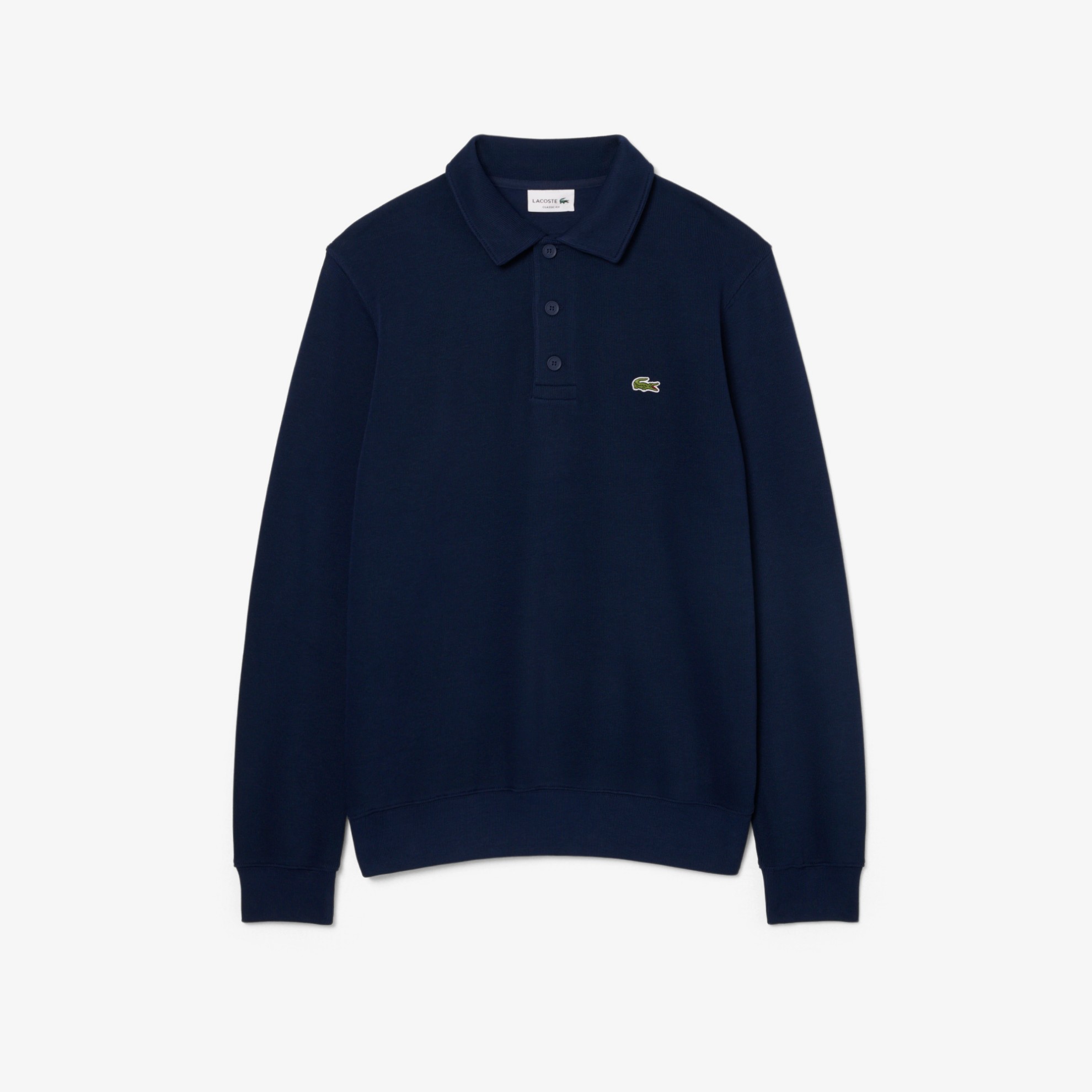 Εικόνα της Ανδρικό Ribbed Cotton Polo Collar Φούτερ 