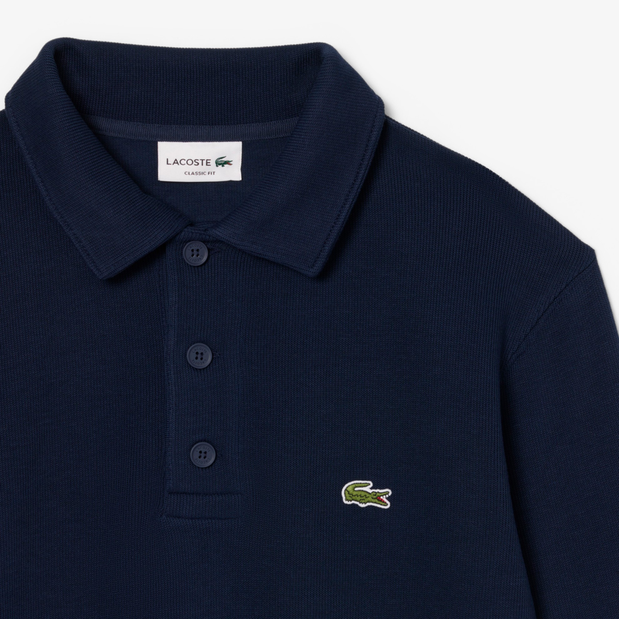 Εικόνα της Ανδρικό Ribbed Cotton Polo Collar Φούτερ 