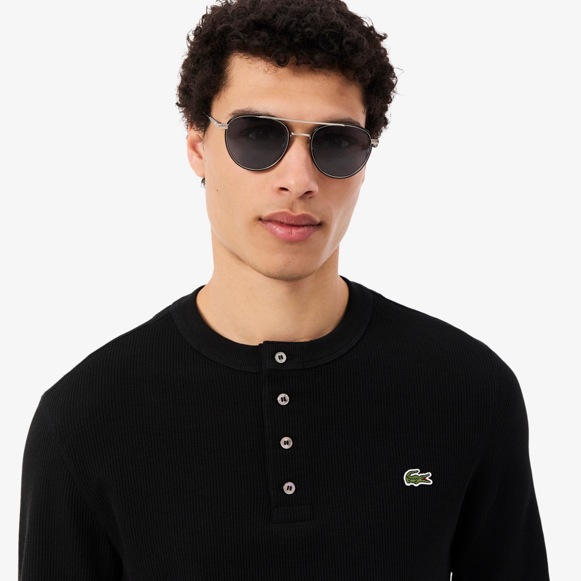 Εικόνα της Ανδρικό Waffle Knit Henley T-Shirt
