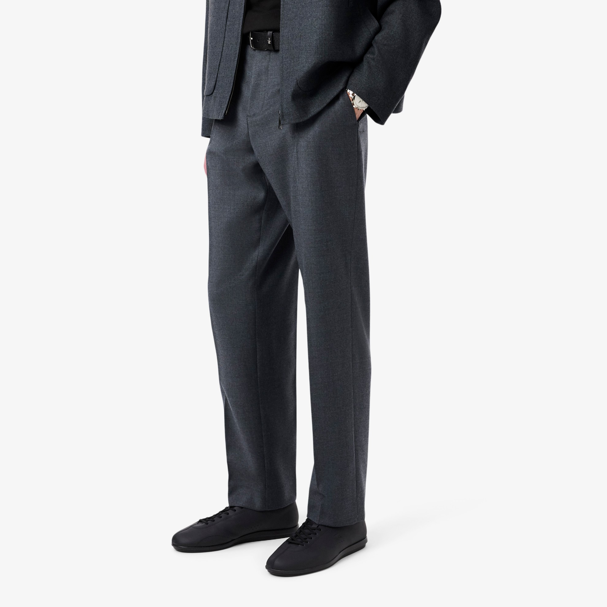 Εικόνα της Ανδρικό Felted Wool Suit Παντελόνι Regular Fit 