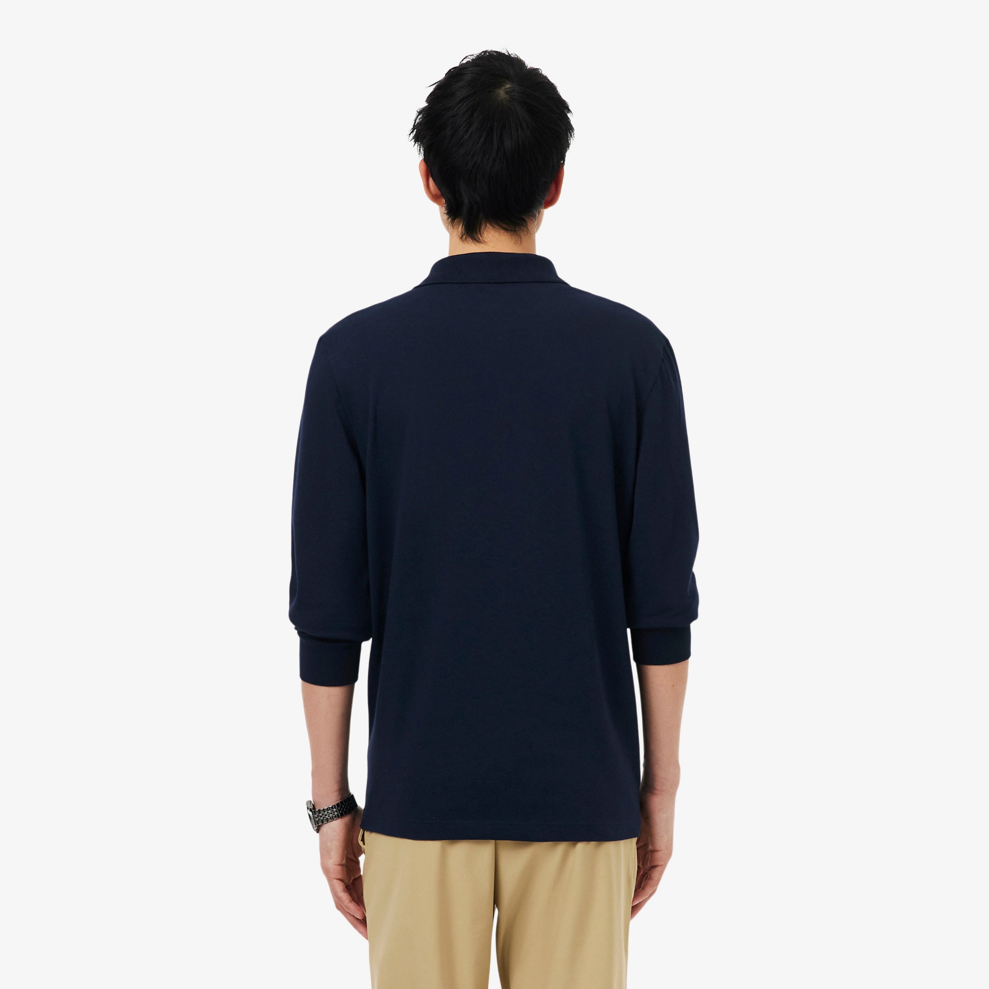 Εικόνα της Ανδρική Μακρυμάνικη Cotton Blend Polo Μπλούζα Regular Fit 