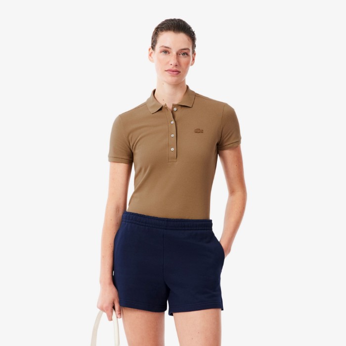 Εικόνα της Γυναικεία Stretch Cotton Piqué Polo Μπλούζα Slim Fit