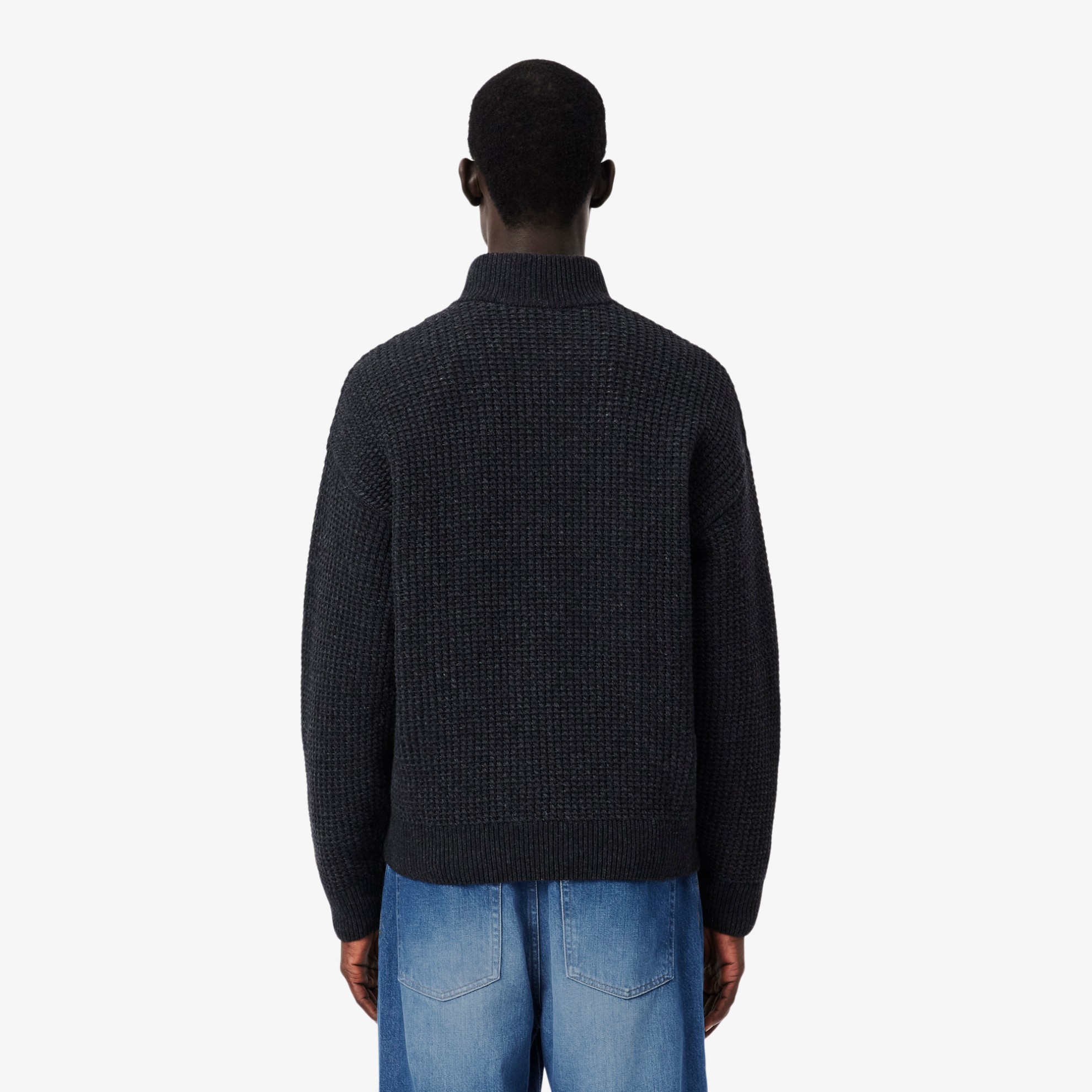 Εικόνα της Ανδρικό Wool High Zip Neck Πουλόβερ 