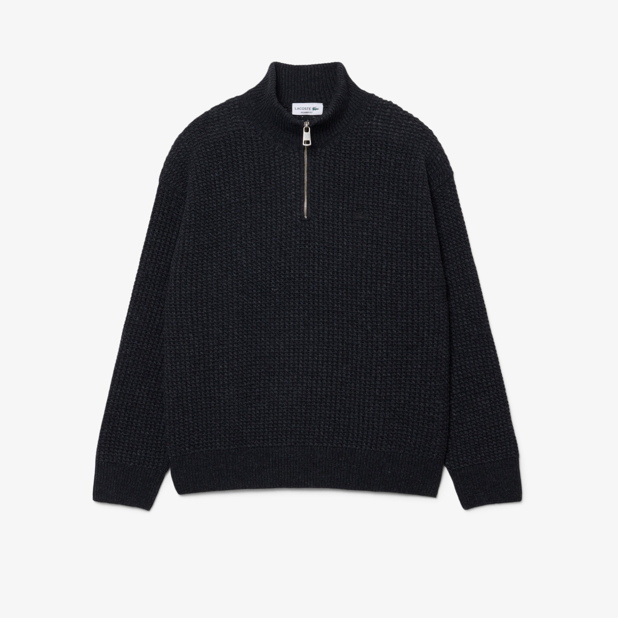 Εικόνα της Ανδρικό Wool High Zip Neck Πουλόβερ 