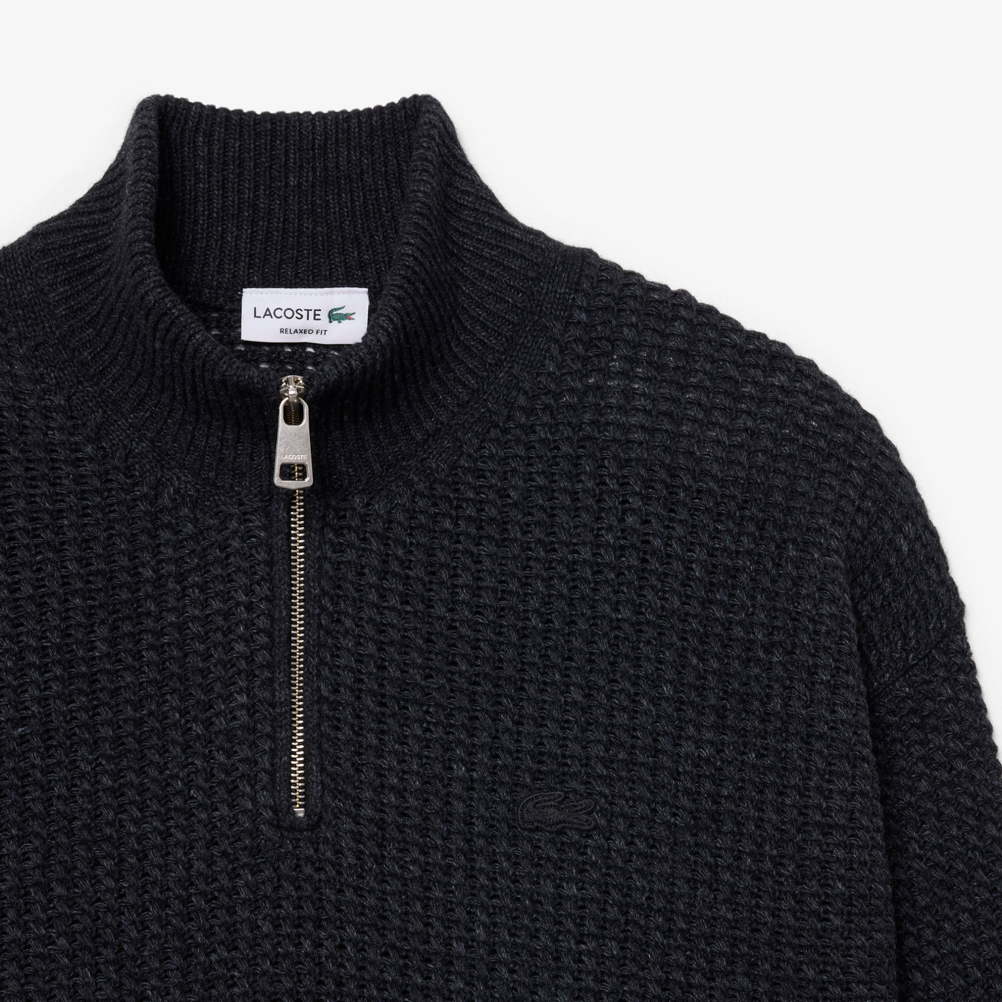 Εικόνα της Ανδρικό Wool High Zip Neck Πουλόβερ 
