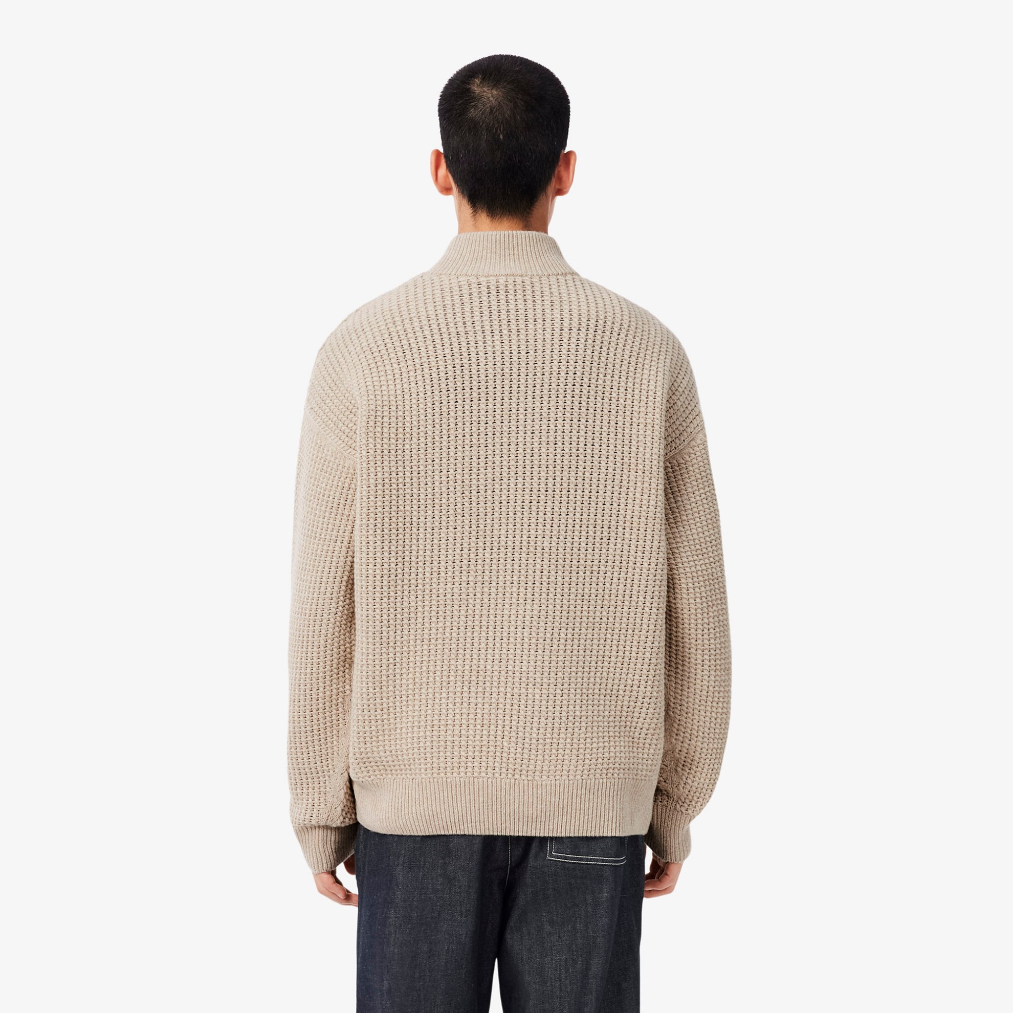 Εικόνα της Ανδρικό Wool High Zip Neck Πουλόβερ 