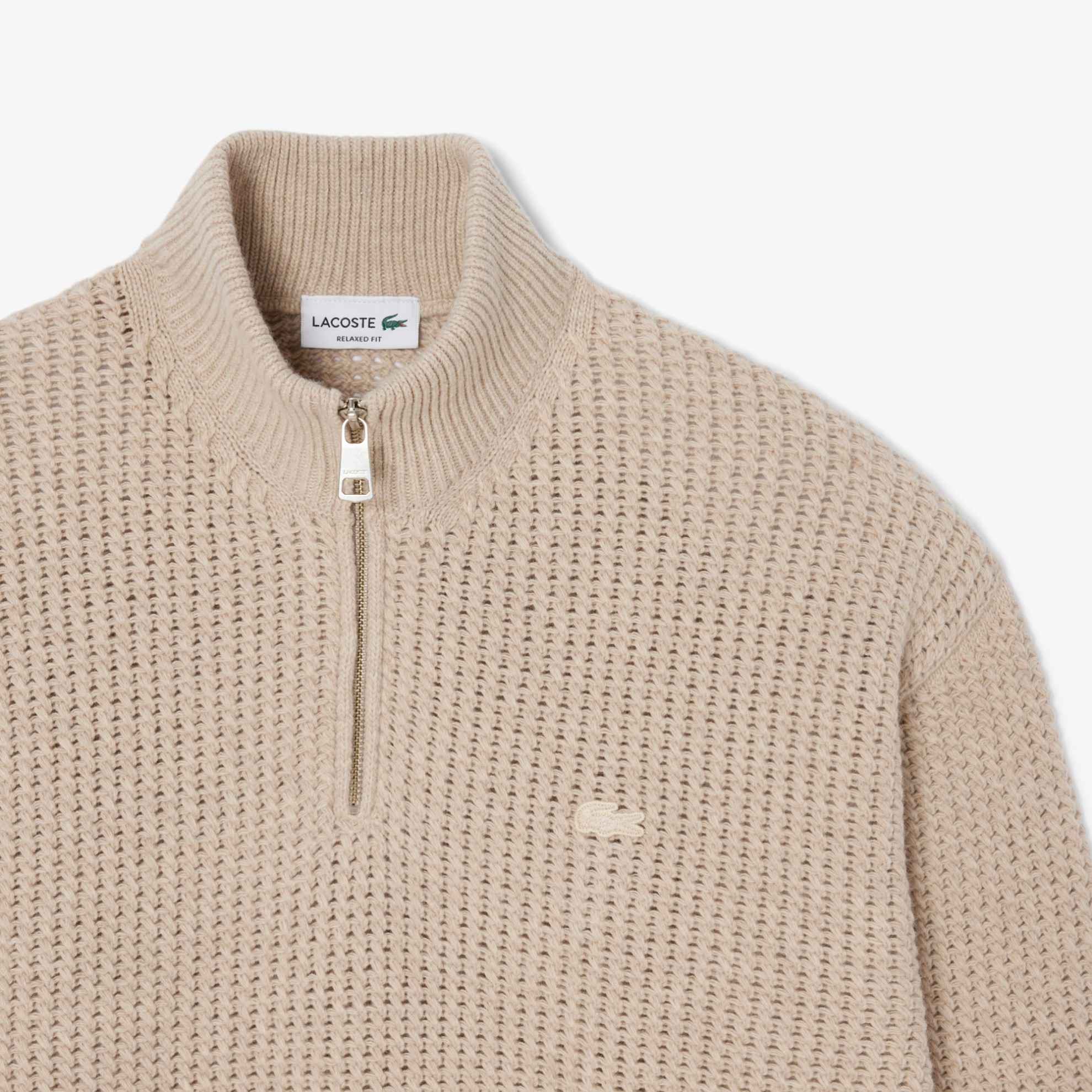 Εικόνα της Ανδρικό Wool High Zip Neck Πουλόβερ 