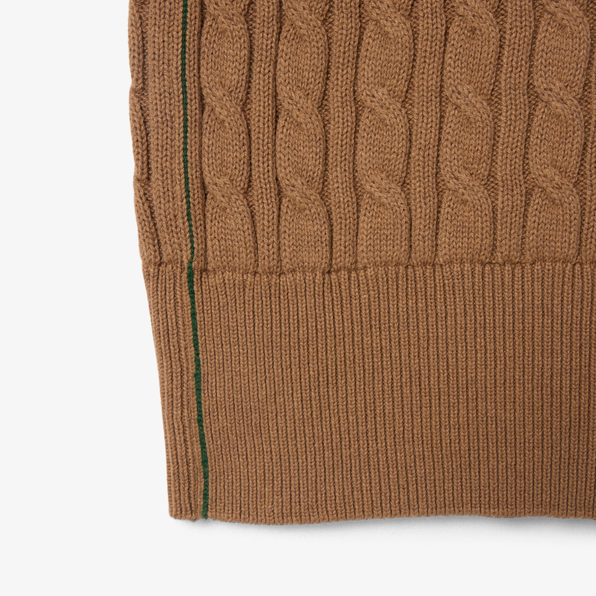 Εικόνα της Ανδρική Classic Fit Cable Knit Βαμβακερή Polo Μπλούζα 