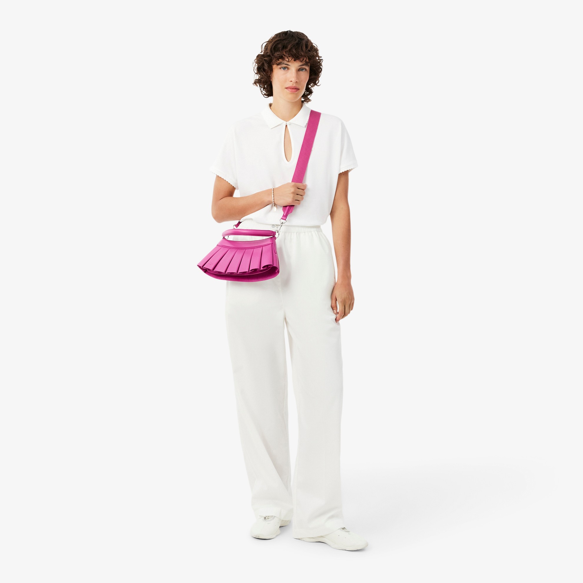Εικόνα της Γυναικεία Relaxed Fit Scallop Trim Fluid Piqué Polo Μπλούζα 