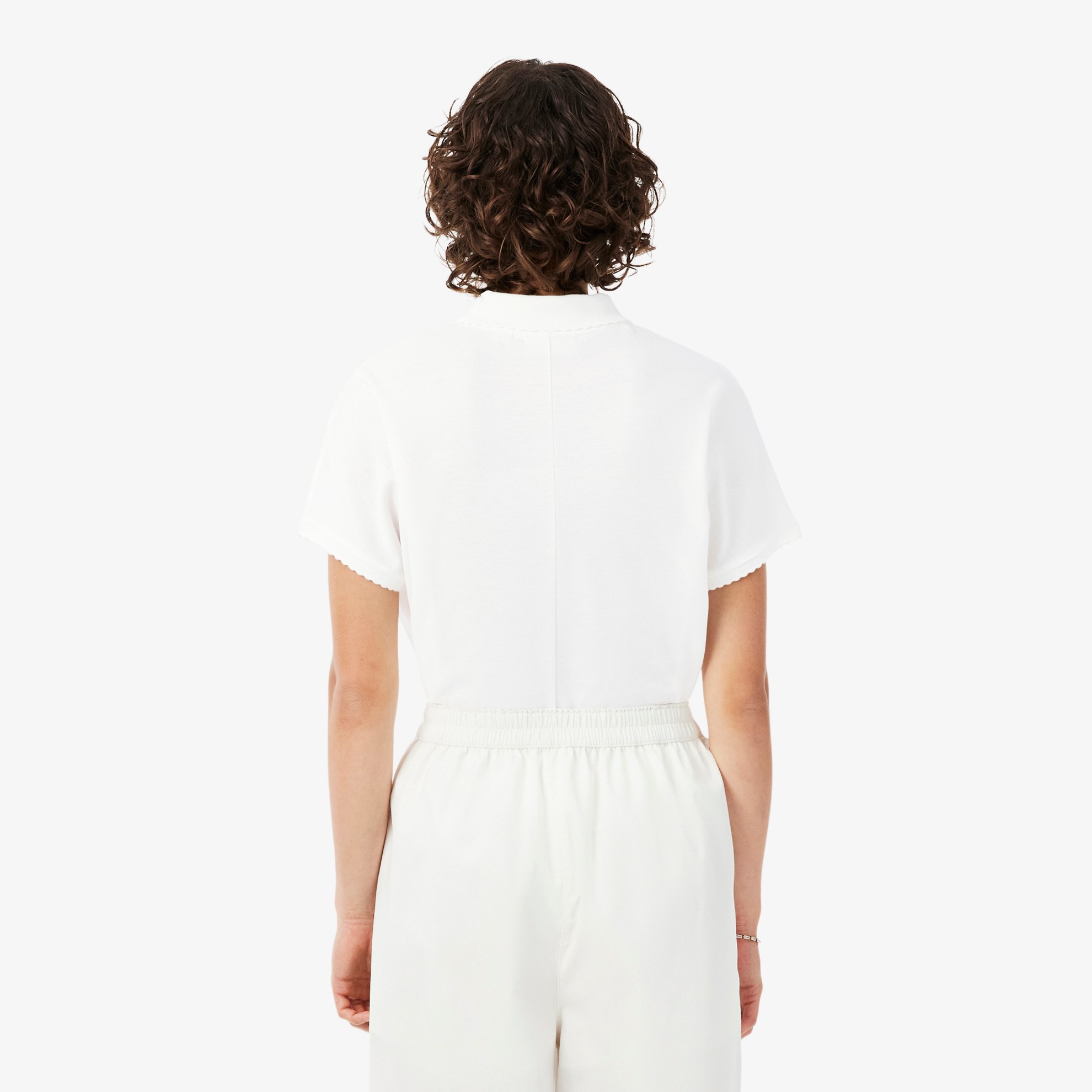 Εικόνα της Γυναικεία Relaxed Fit Scallop Trim Fluid Piqué Polo Μπλούζα 