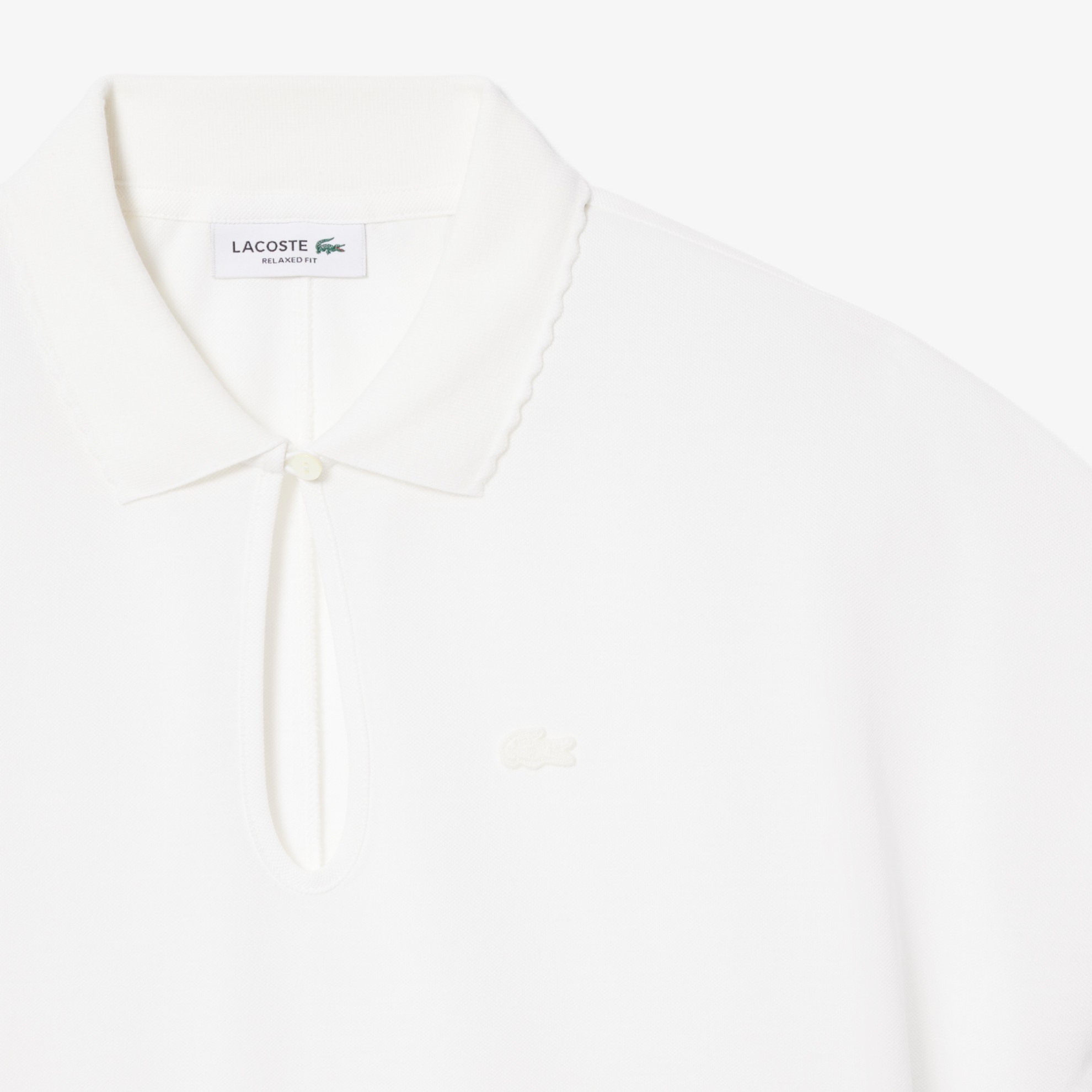 Εικόνα της Γυναικεία Relaxed Fit Scallop Trim Fluid Piqué Polo Μπλούζα 