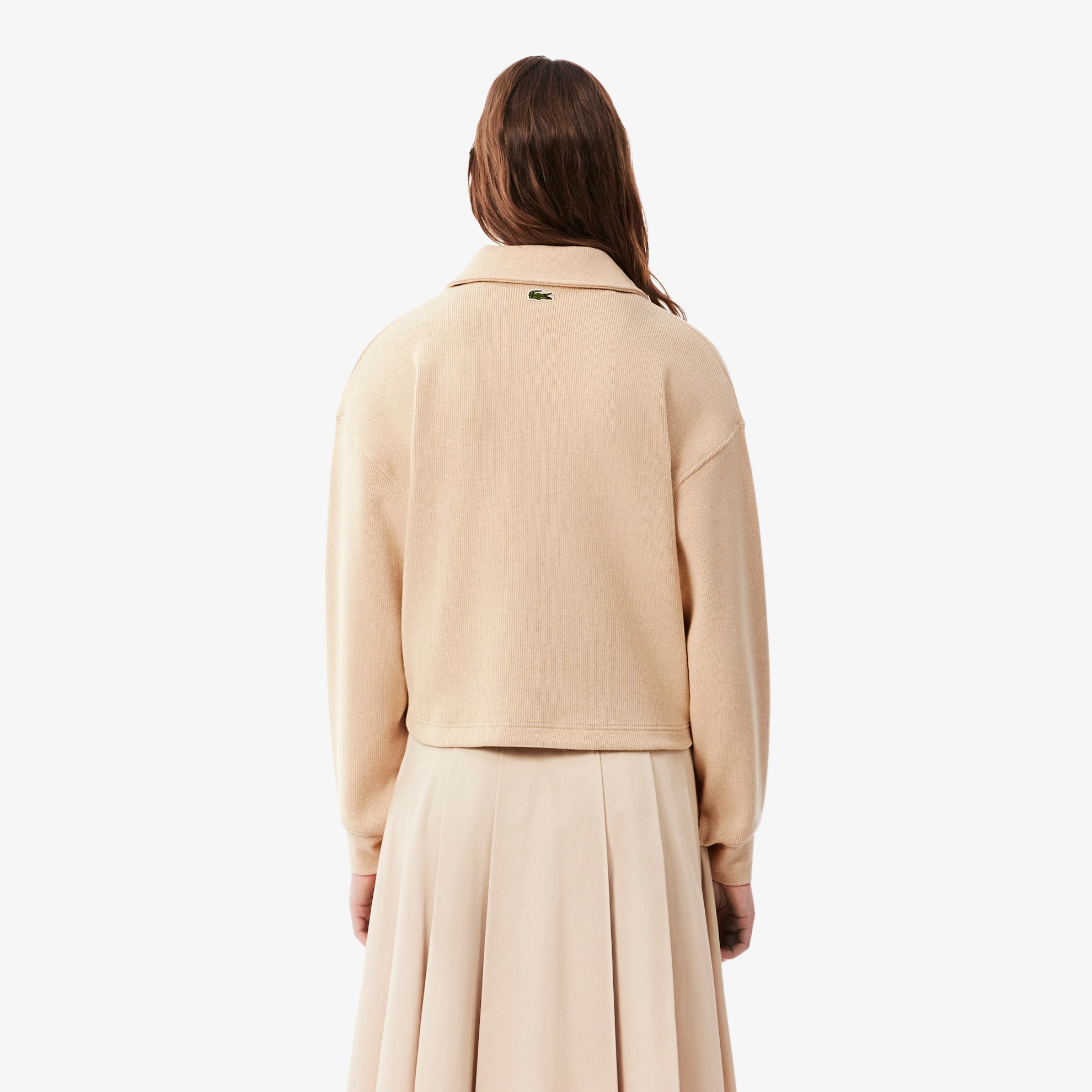 Εικόνα της Γυναικείο Oversized Ribbed Polo Collar Φούτερ 