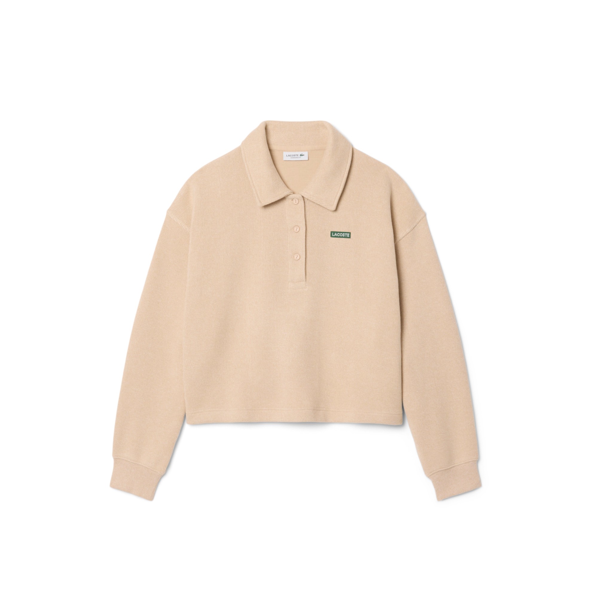 Εικόνα της Γυναικείο Oversized Ribbed Polo Collar Φούτερ 