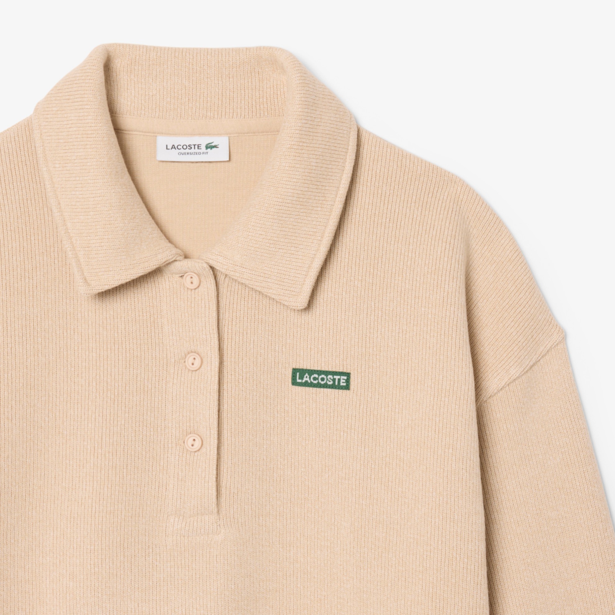 Εικόνα της Γυναικείο Oversized Ribbed Polo Collar Φούτερ 