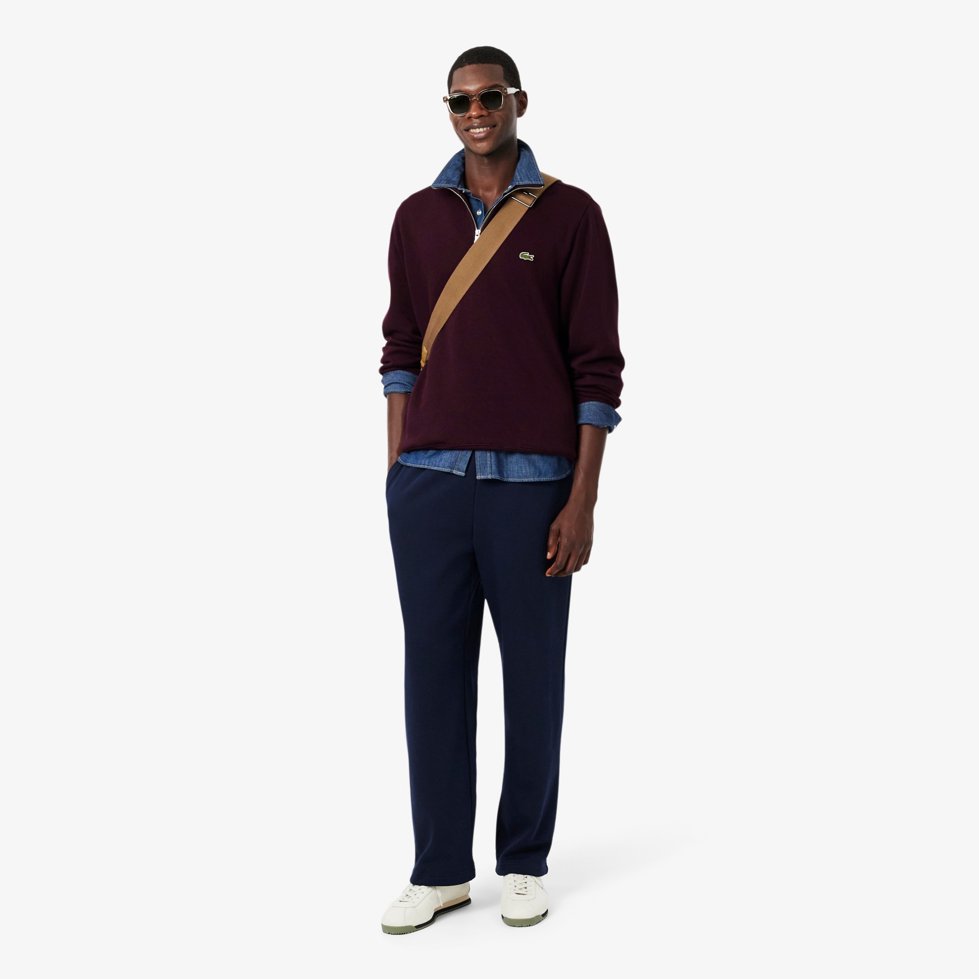 Εικόνα της Ανδρικό Zippered Stand-Up Collar Βαμβακερό Φούτερ
