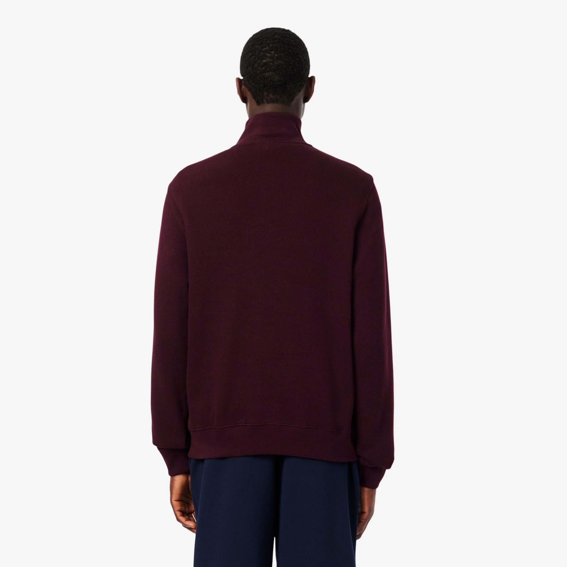 Εικόνα της Ανδρικό Zippered Stand-Up Collar Βαμβακερό Φούτερ