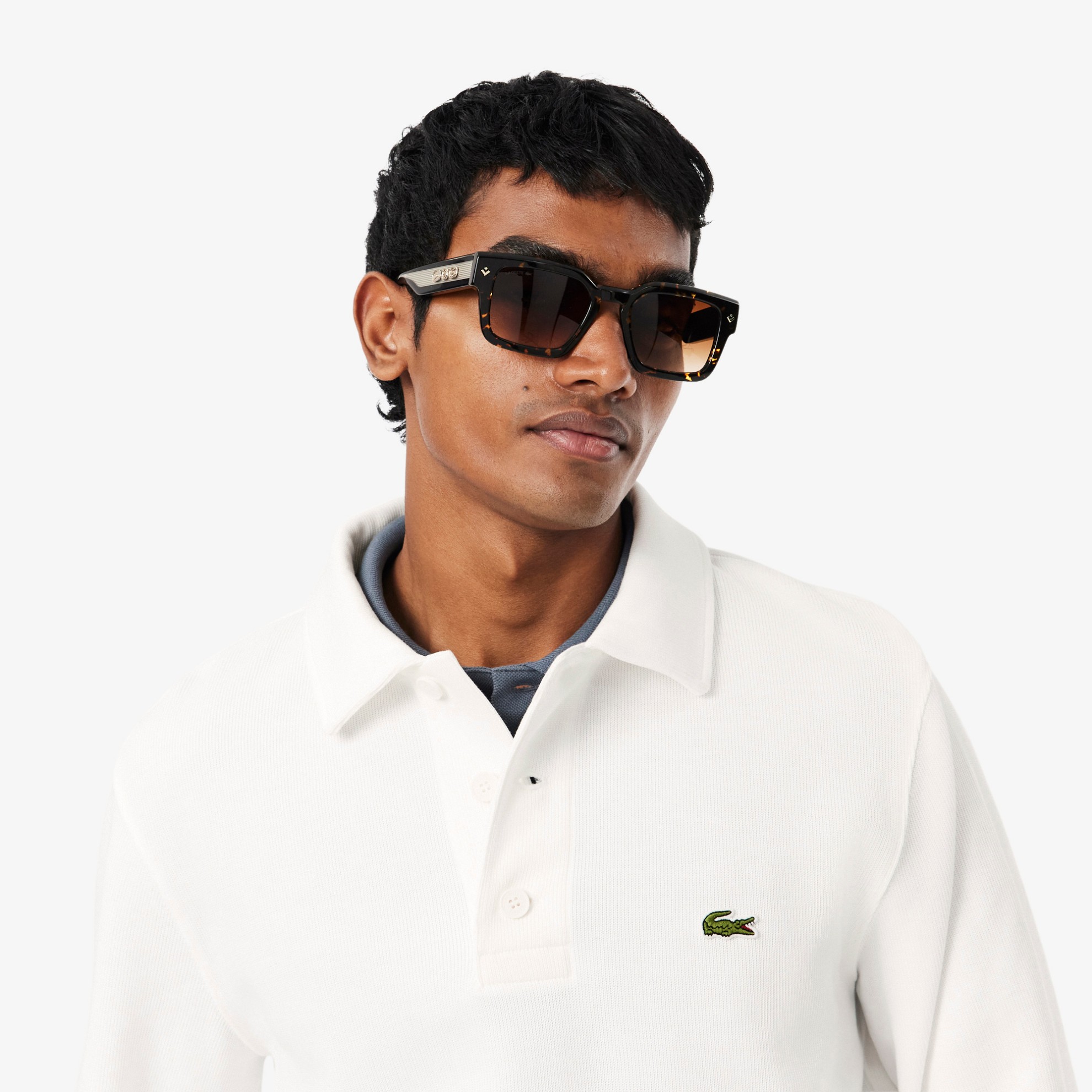 Εικόνα της Ανδρικό Ribbed Cotton Polo Collar Φούτερ 